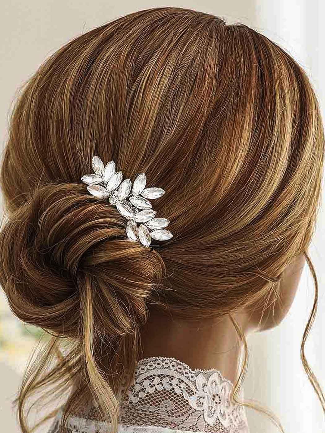 Sparkling Rhinestone Bridal Hair Comb - Elegant Crystal Wedding Hair Accessory for Women & Girls (Silver) | Perfect for Bridal Parties, Prom, Evening Events & Special Occasions