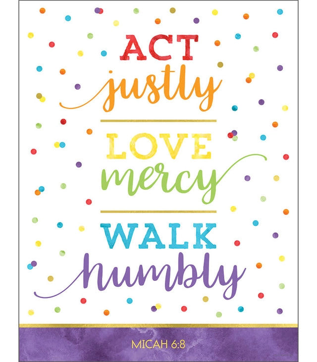 Act Justly Love Mercy Walk Humbly - Inspirational Bible Verse Wall Art - Perfect for Home Decor, Church Gifts & Christian Living Spaces