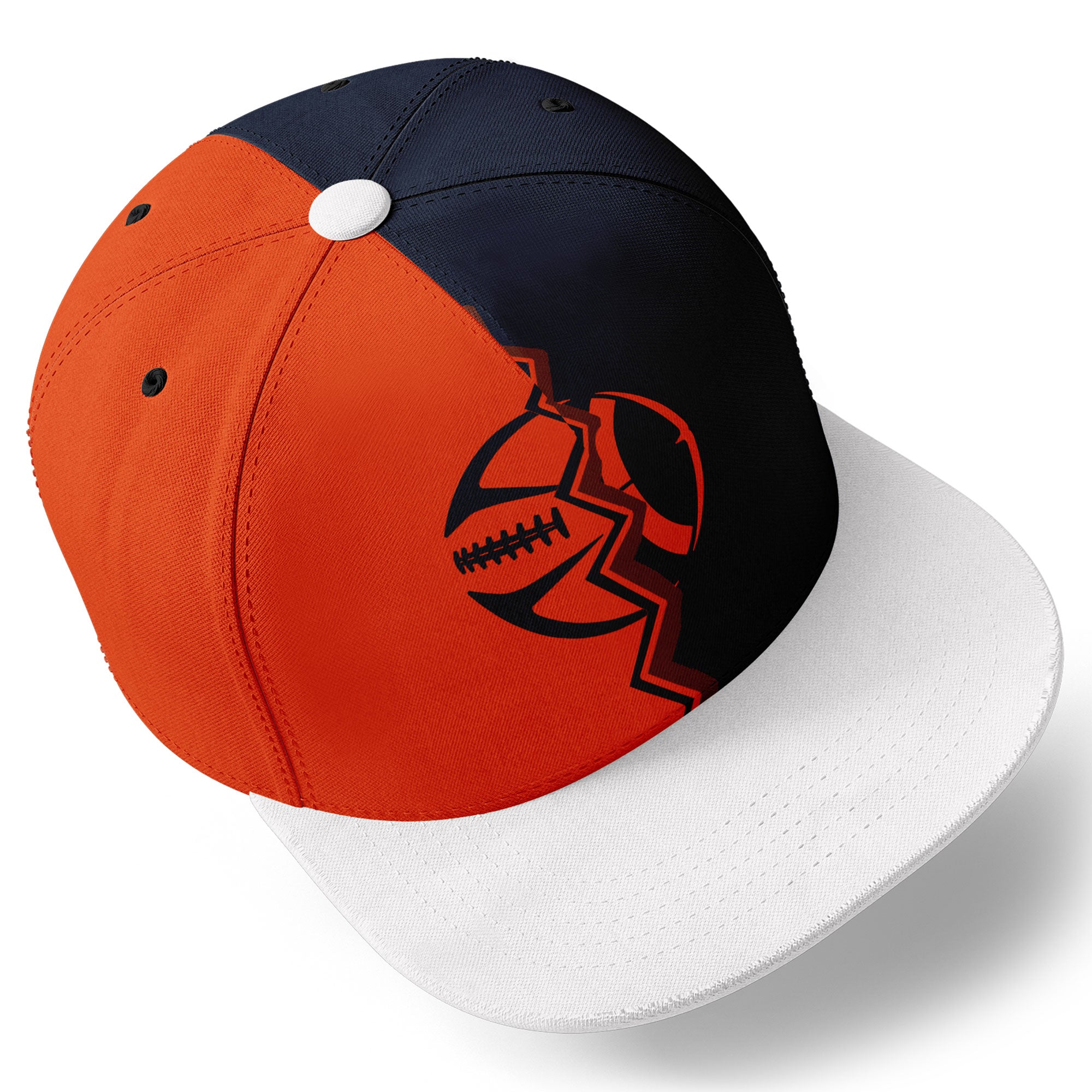 Custom Deep Blue & Orange Illinois Hat - Adjustable Stitched Sport Design Cap - Personalized PR067B D028017 - Perfect for Game Days, Tailgating & Fan Support