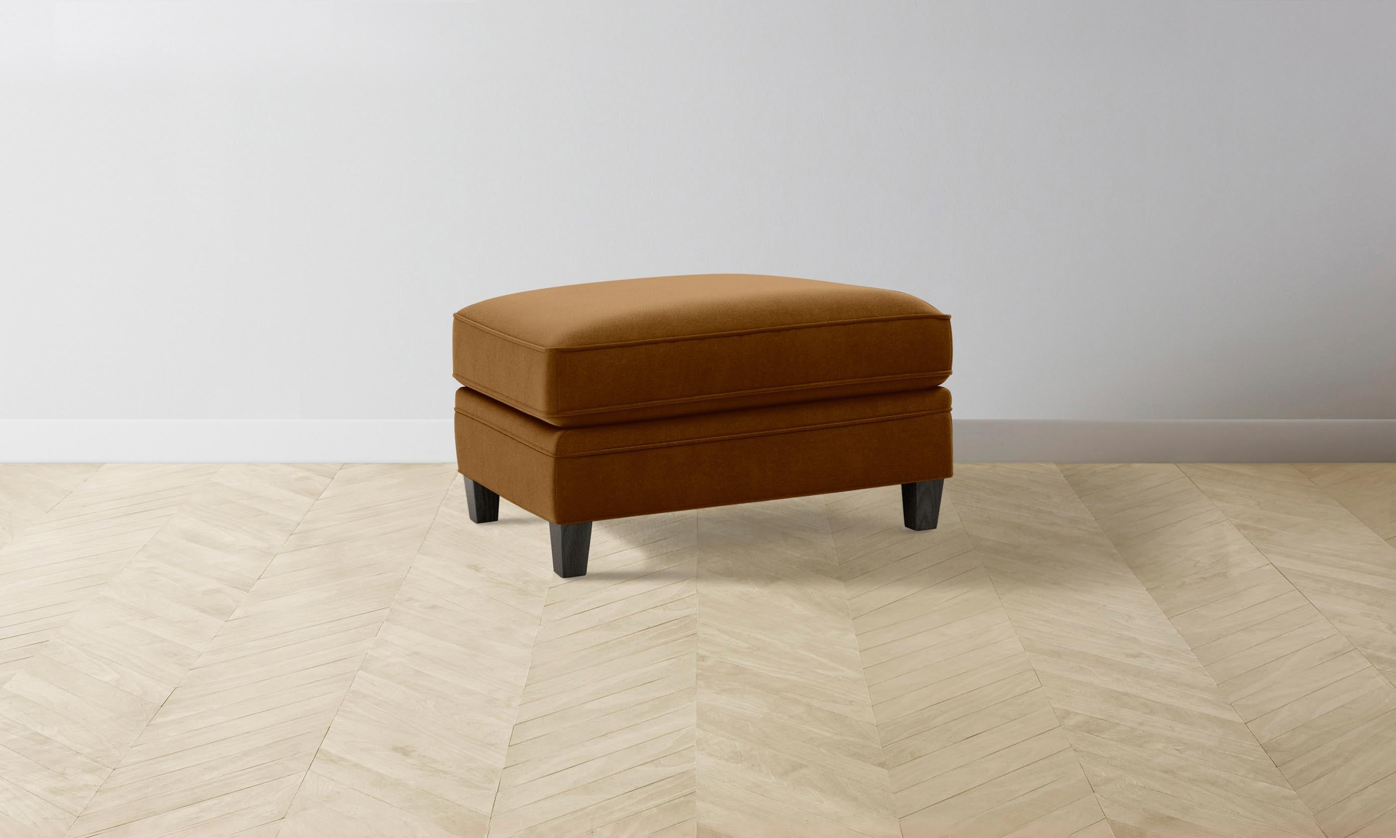 Carmine Ottoman - Luxurious Mohair Upholstery in Rich Brown Sugar - Perfect for Living Room, Bedroom, or Office Decor