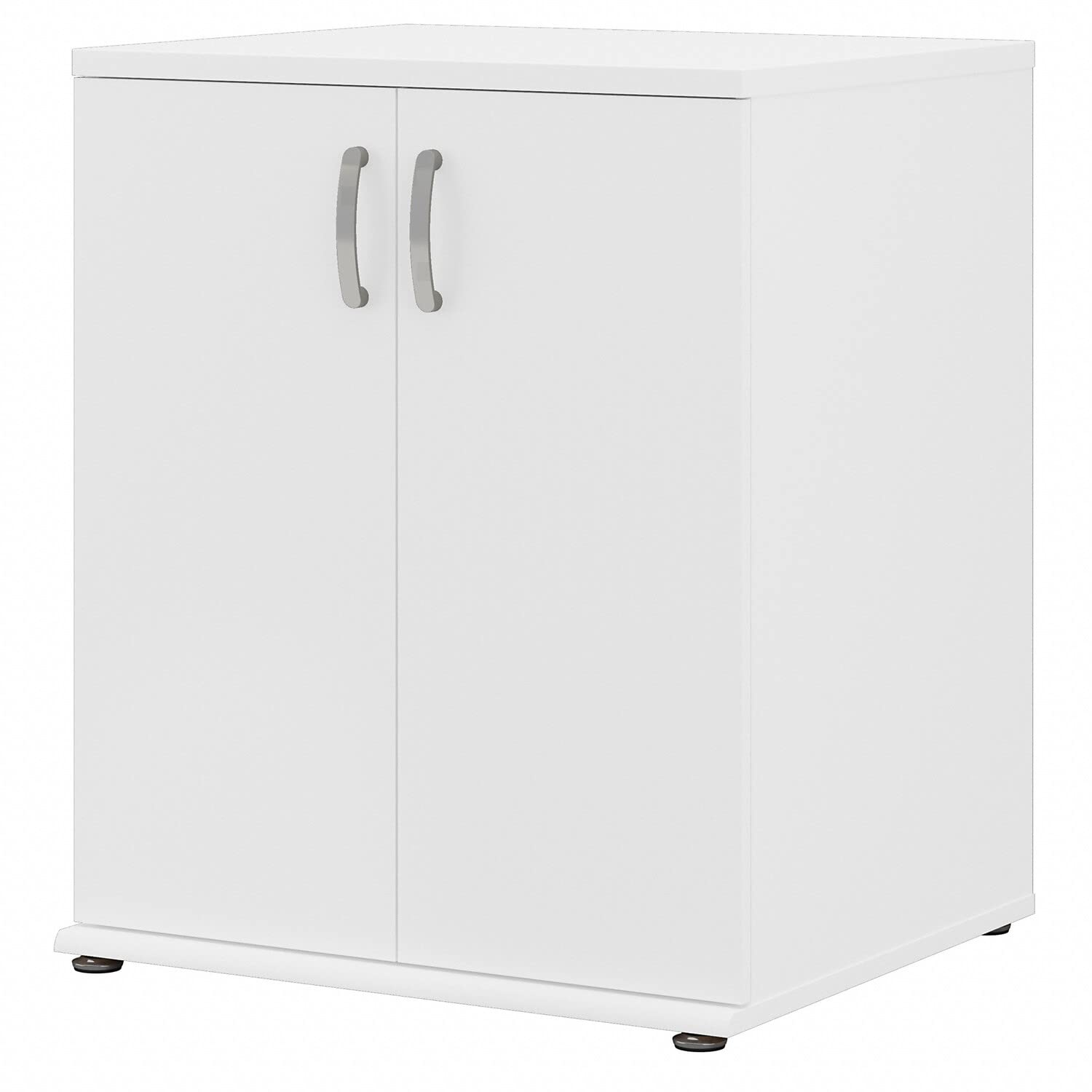 Bush Business Furniture Universal Garage Storage Cabinet with Doors and Shelves, White - Heavy Duty Organizer for Tools, Sports Equipment & Home Storage