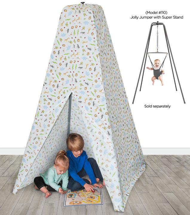 Jolly Jumper Super Stand Teepee Tent - White Safari Play Tent for Babies & Toddlers | Indoor Outdoor Playhouse, Reading Nook & Imaginative Play Space