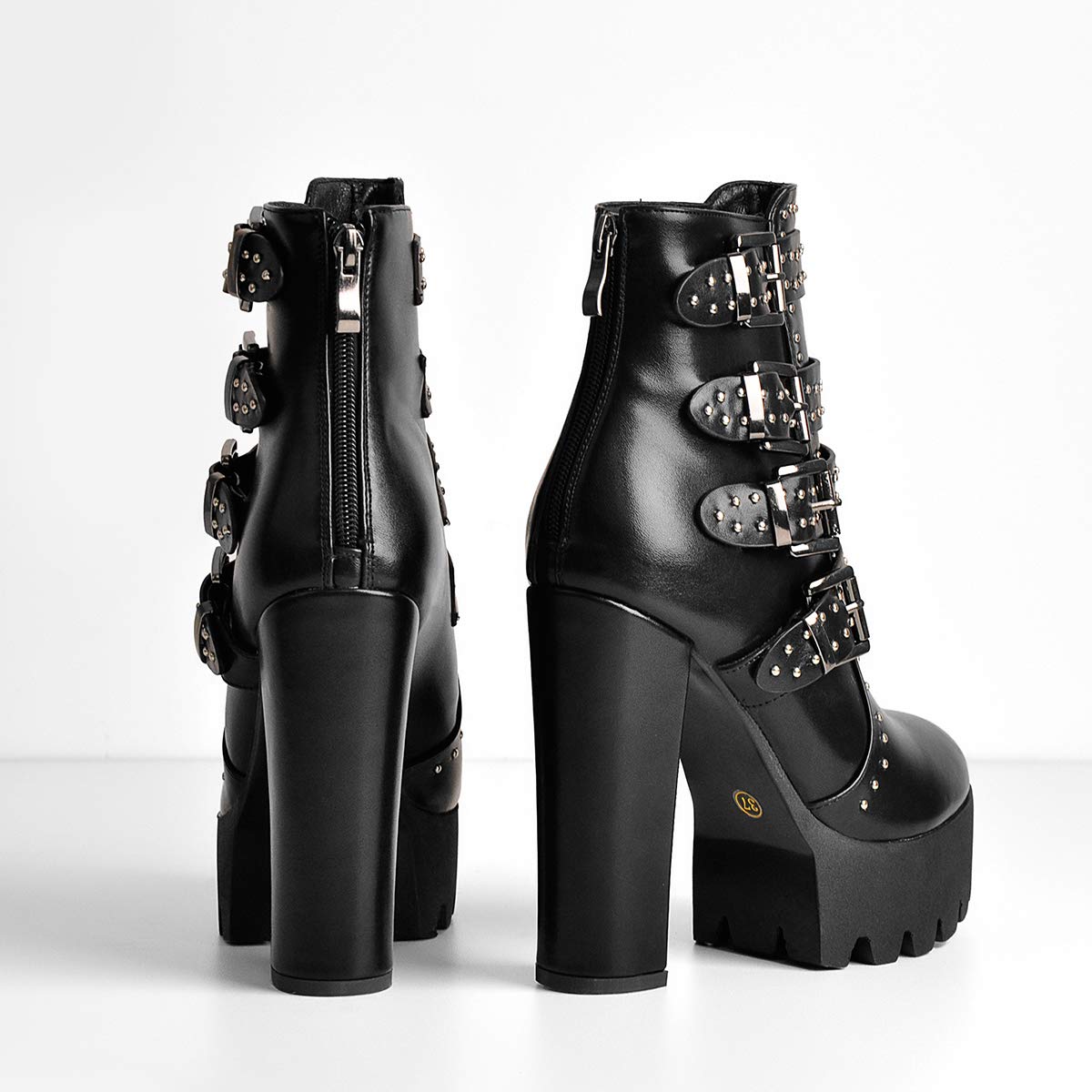 Only Maker Women's Kendra Chunky High Heel Ankle Combat Boots - Stylish & Comfortable Fashion Boots for Women | Perfect for Night Out, Party & Streetwear Outfits