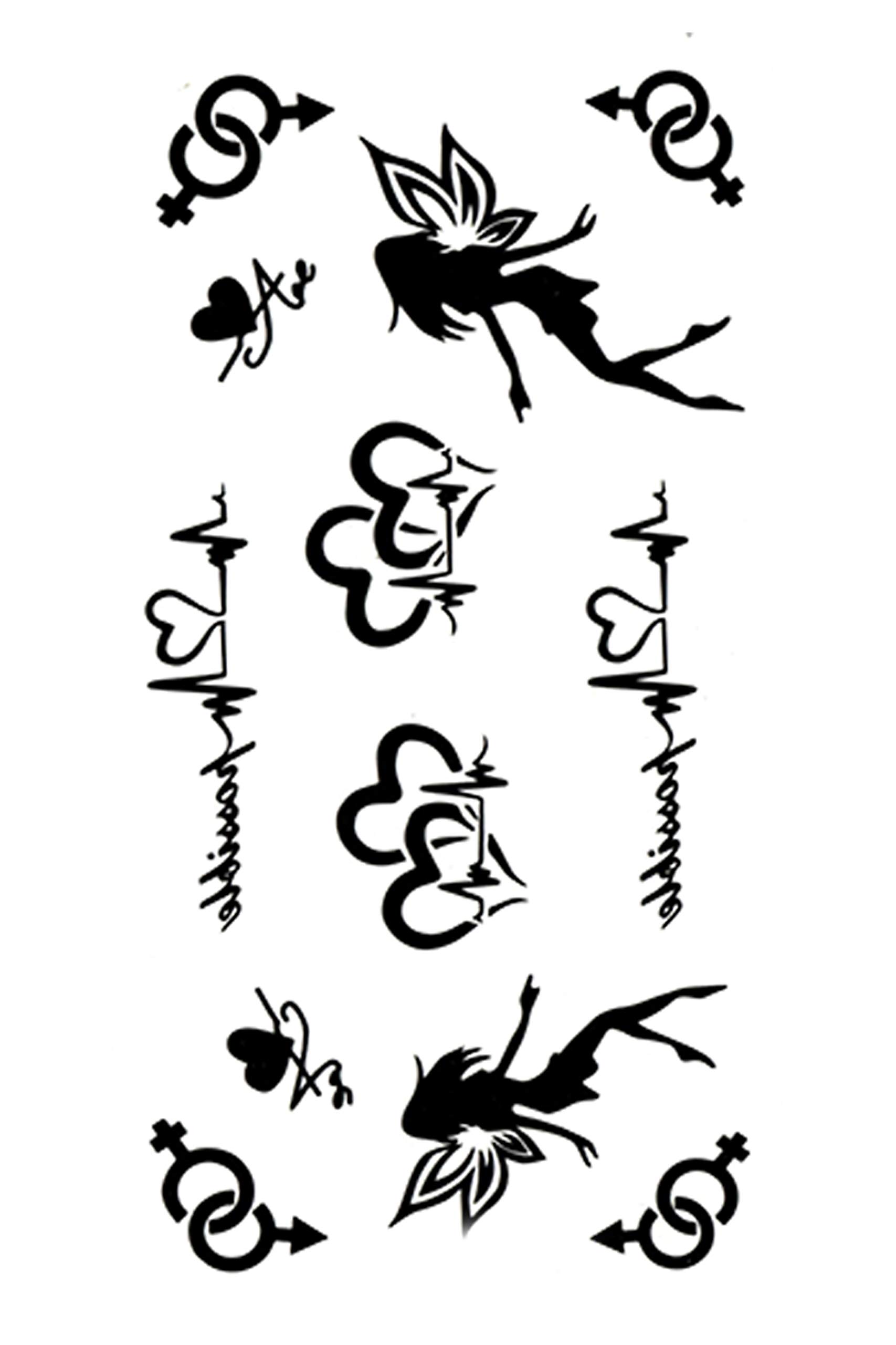 Waterproof Temporary Tattoo Stickers for Men & Women - 3D Realistic Flowers, Butterflies, Stars, Angels, Wolves & Armband Designs (60mmX105mm) | Perfect for Parties, Halloween Costumes & Body Art