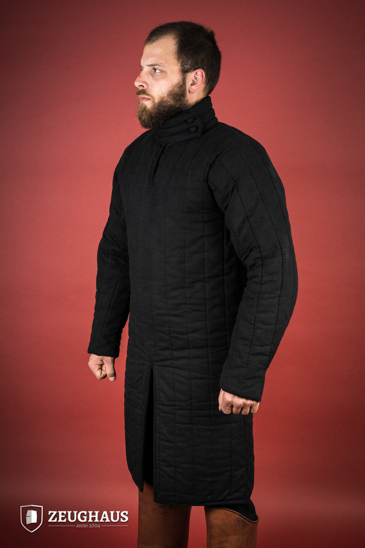 13th Century Medieval Gambeson Armor - Black Historical Reenactment Costume for LARP, Cosplay & Renaissance Fairs