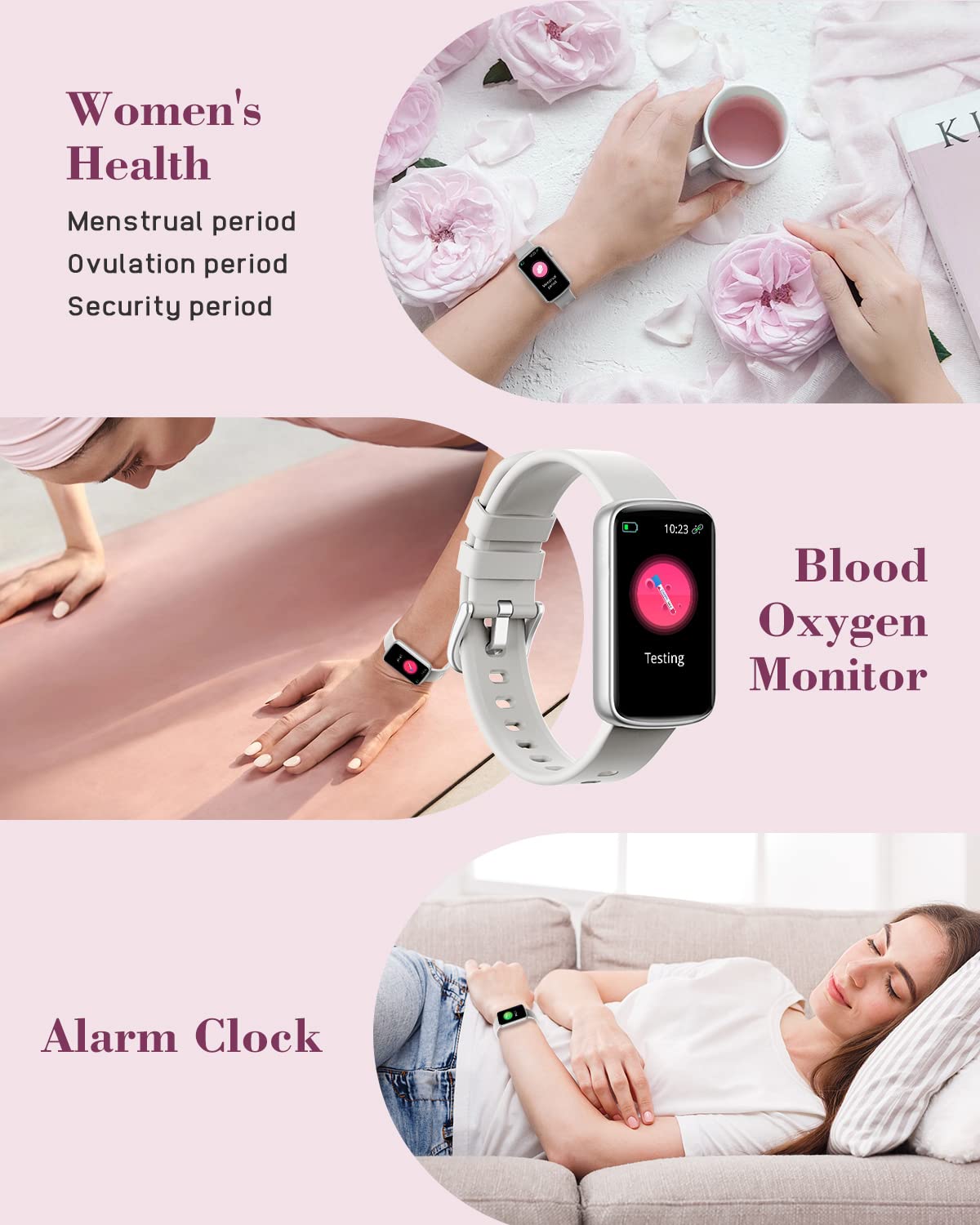SHANG WING Smart Watch for Women - Fitness Tracker with Heart Rate Monitor, Blood Oxygen & Sleep Tracking, Pedometer, IP68 Waterproof, Compatible with Android & iOS - Perfect for Workouts, Running & Daily Activity Tracking