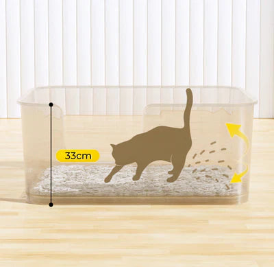 Premium Mango Open Litter Box for Large Cats - Extra Spacious Design for Comfortable Use | Ideal for Maine Coons, Ragdolls & Big Breeds | Perfect for Home, Apartment & Multi-Cat Households