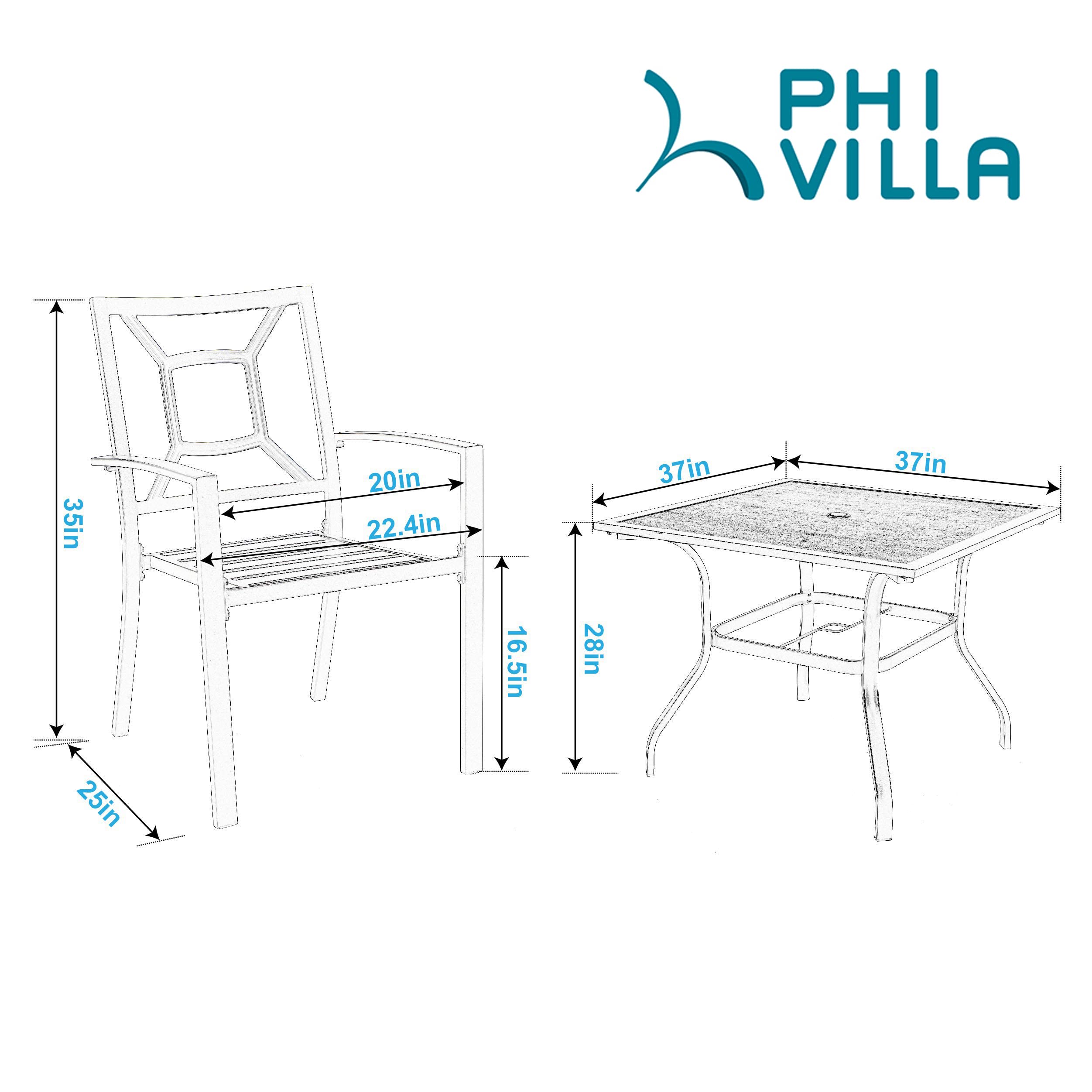 PHI VILLA 5-Piece Outdoor Dining Set - 37