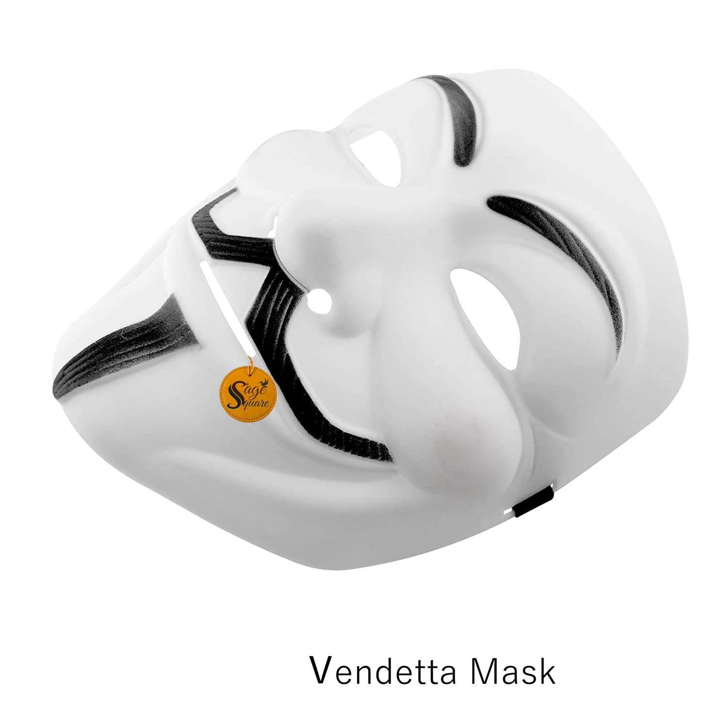 V for Vendetta Anonymous VIP Edition Sage Square White Face Mask - Perfect Fit Cosplay, Halloween Costume, Protest Accessory (Set of 3) | Fawkes Mask Inspired by Movie