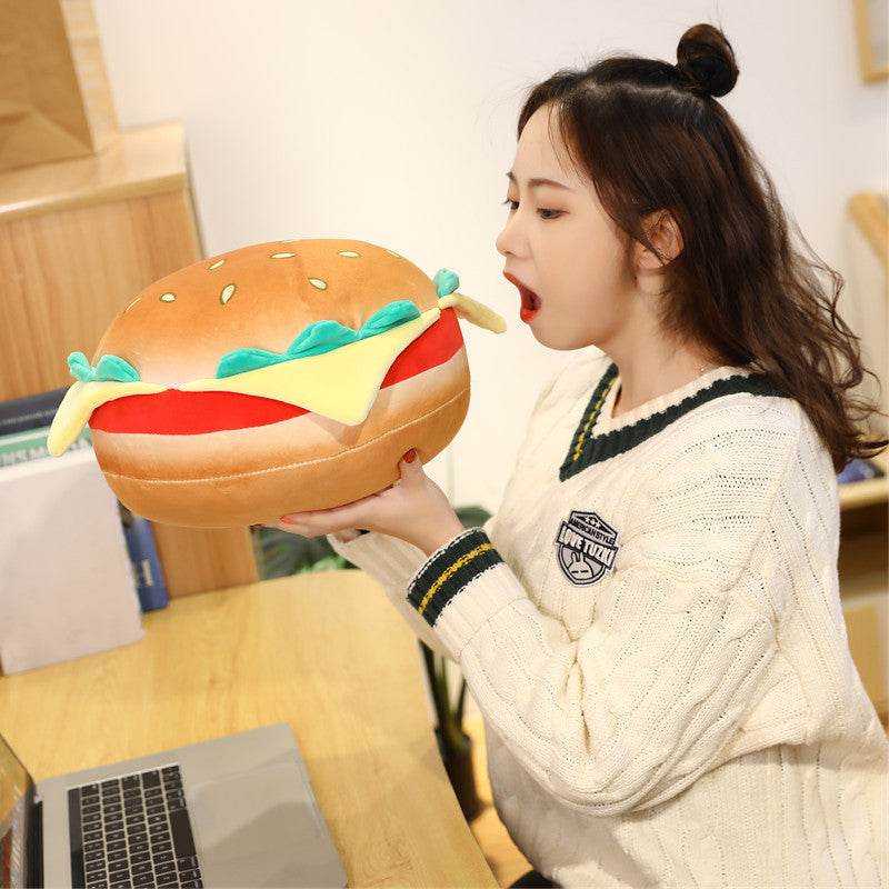 Juicy Giant Burger Plush Toy - Super Soft & Cute Fast Food Stuffed Animal for Kids & Adults | Perfect for Gifts, Room Decor, and Themed Parties