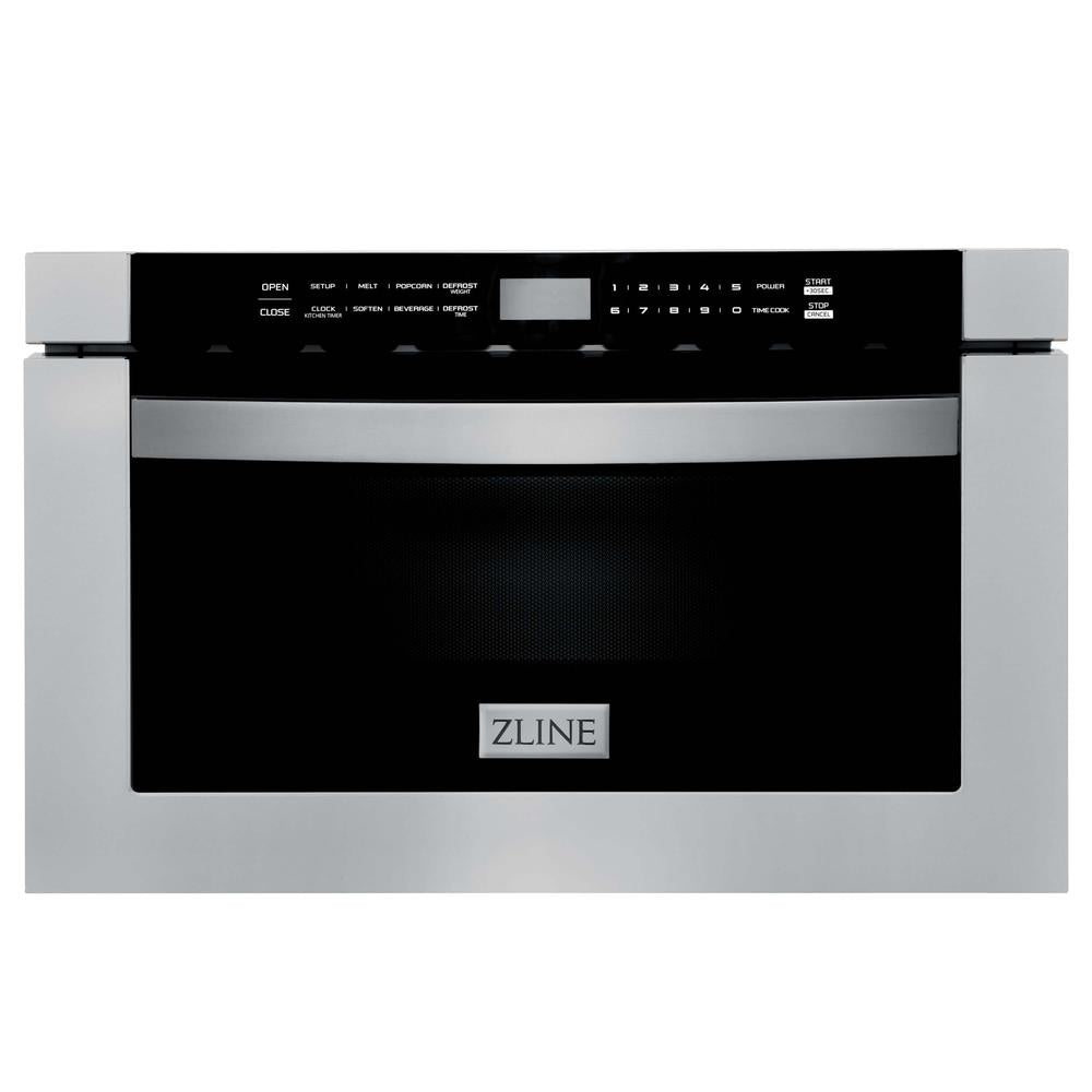 ZLINE 48 Inch Professional Kitchen Package - Stainless Steel Dual Fuel Range, Wall Mount Range Hood, Built-In Microwave Drawer & Tall Tub Dishwasher (4KP RARH48 MWDWV) | Perfect for Modern Home Chefs & Open Concept Kitchens