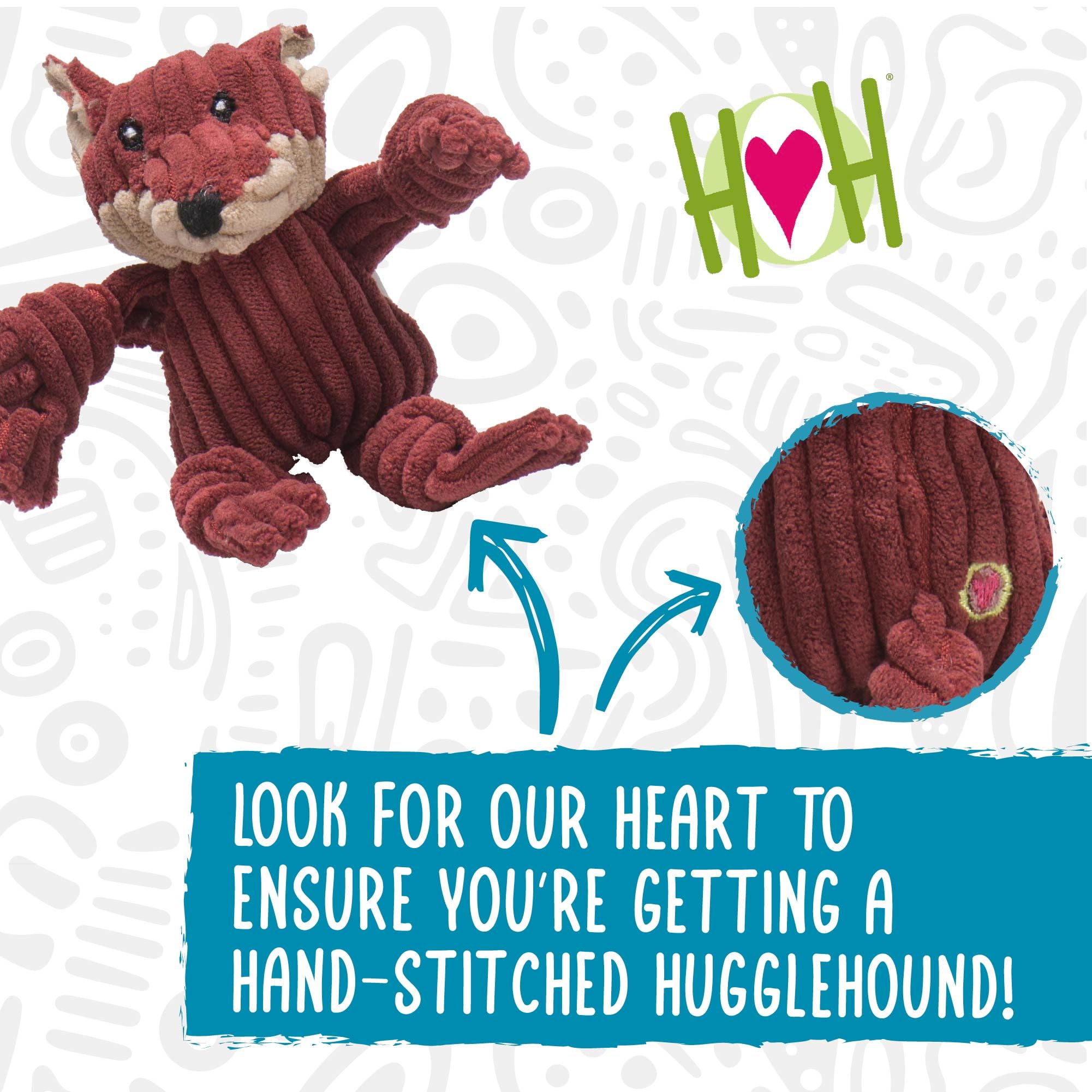 HuggleHounds Knottie Plush Dog Toy - Durable Squeaky Stuffed Animal Puppy Chew Toy for Small & Medium Dogs (6-Pack) - Perfect for Indoor Play, Teething Relief & Interactive Bonding Time