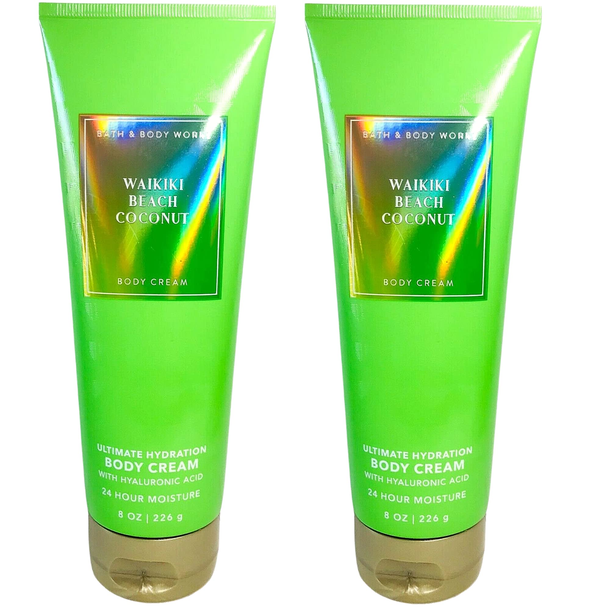 Bath and Body Works Gift Set of 2 - 8 oz Waikiki Beach Coconut Body Creams | Moisturizing Skincare Duo | Perfect for Spa Days & Tropical Getaways