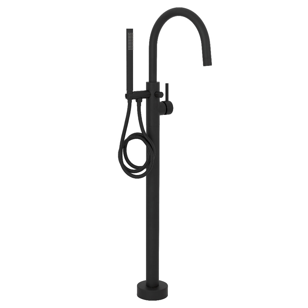 ZLINE Emerald Bay Matte Black Bath Tub Filler with Hand Shower - Modern Freestanding Tub Faucet for Luxury Bathrooms (EMBY BTF MB) | Perfect for Spa-Like Bath Experiences & Master Bathroom Upgrades