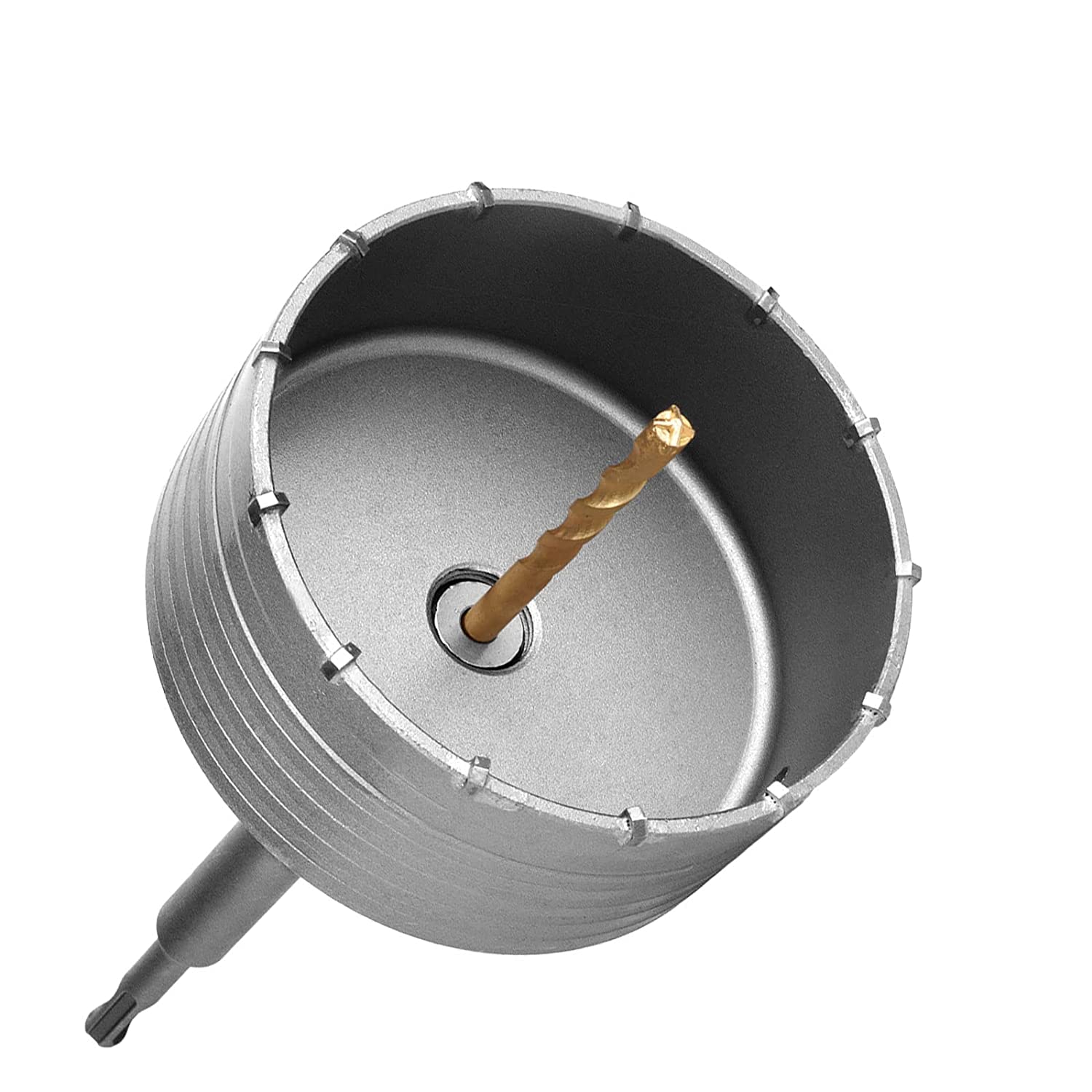75mm Concrete Hole Saw with 200mm SDS Plus Shank - Tungsten Alloy Teeth Drill Bit for Concrete, Cement, Stone & Brick Walls - Perfect for Plumbing, Electrical Work & Construction Projects