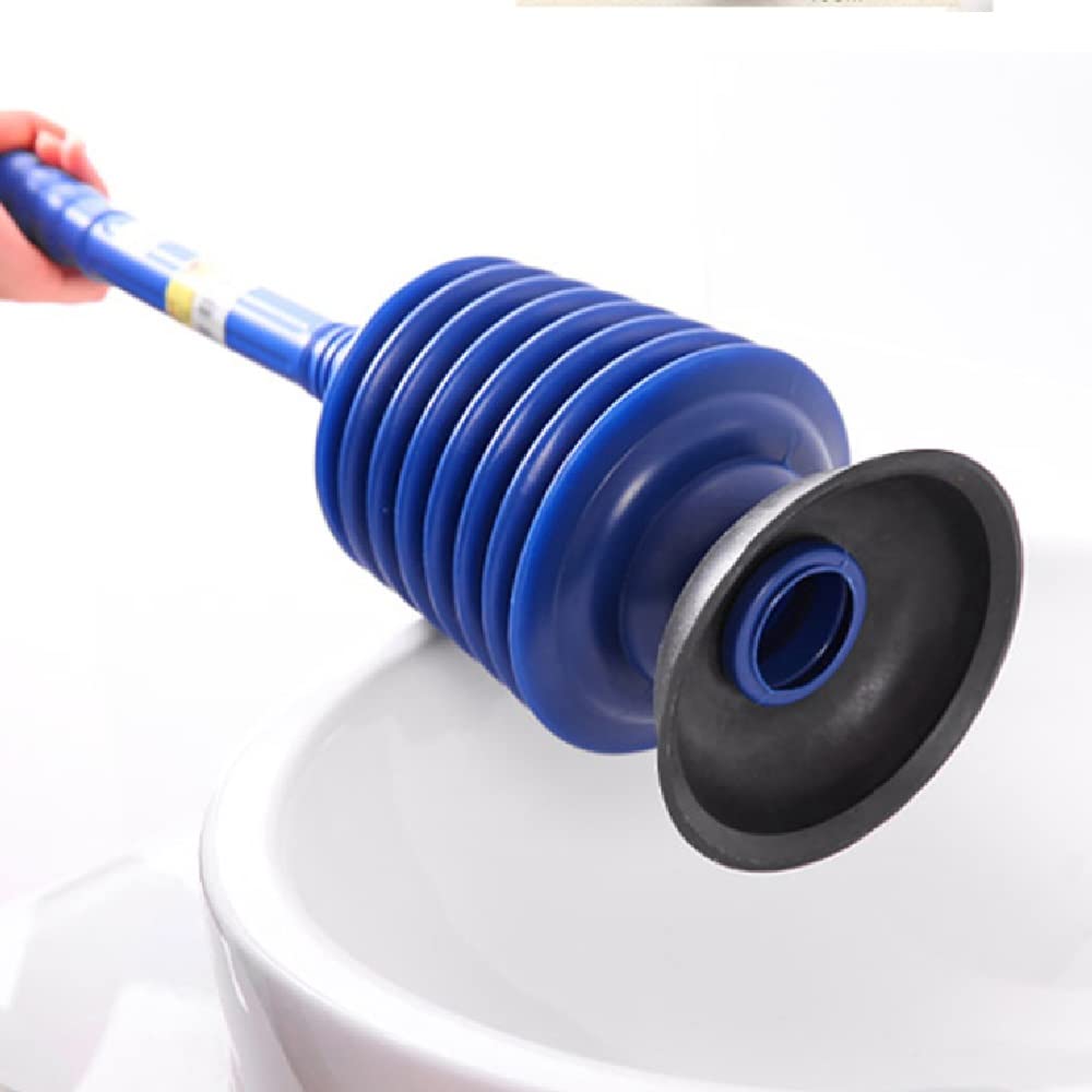 Heavy-Duty Toilet Plunger with Vacuum Suction - Manual Drain Cleaner for Clogged Sinks, Bathtubs & Sewer Pipes - Essential Bathroom Cleaning Supplies for Home & Commercial Use
