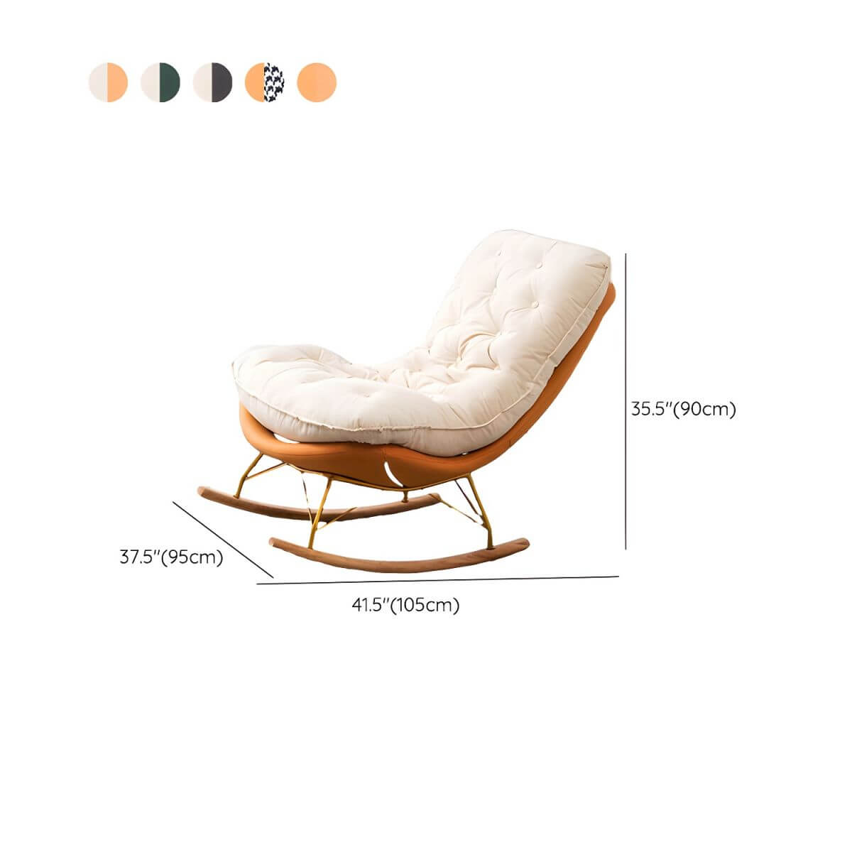 Modern Flannel Upholstered Rocking Chair with Removable Back Cushion - Comfortable Indoor Lounge Chair for Nursery, Living Room & Reading Nook