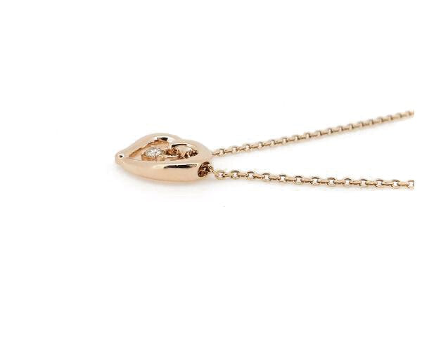 4°C K10PG Pink Gold Diamond Necklace for Women - Elegant 10K Rose Gold Pendant Jewelry Gift for Anniversary, Valentine's Day & Special Occasions