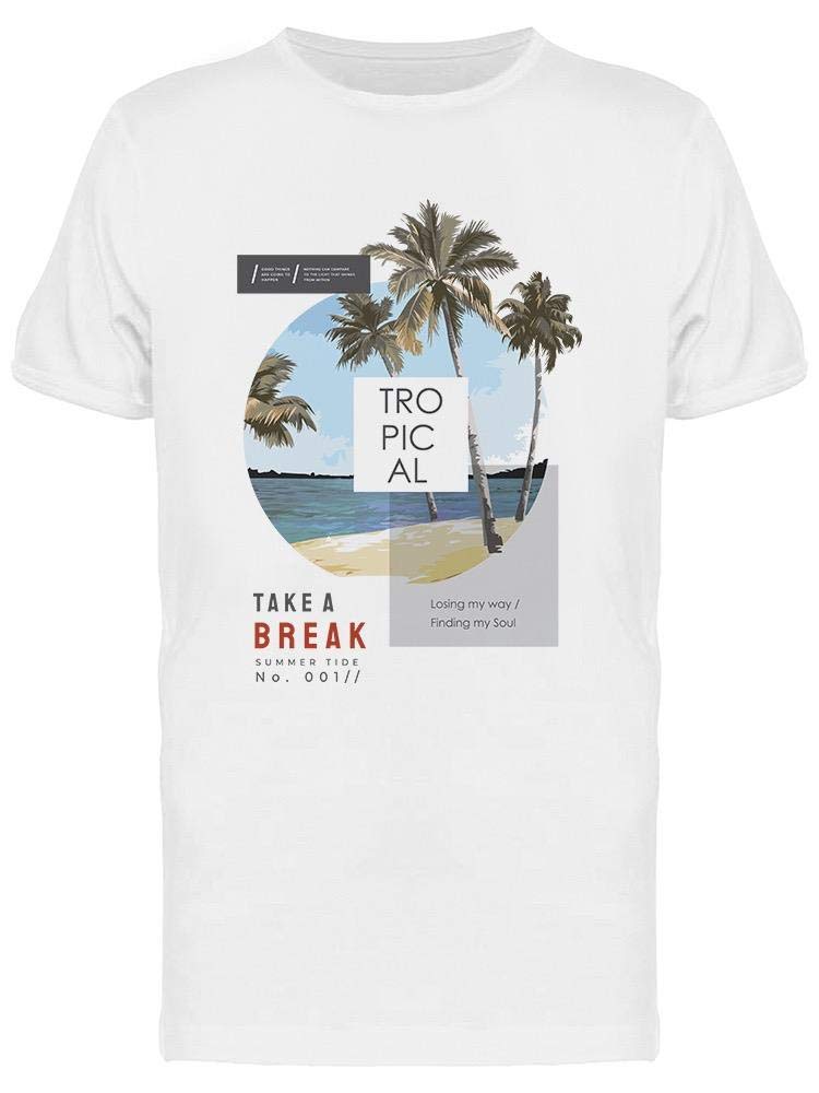 Smartprints Tropical Beach T-Shirt for Men - Soft Cotton Graphic Tee with Palm Tree Design - Perfect for Summer Vacation, Beach Party & Casual Wear
