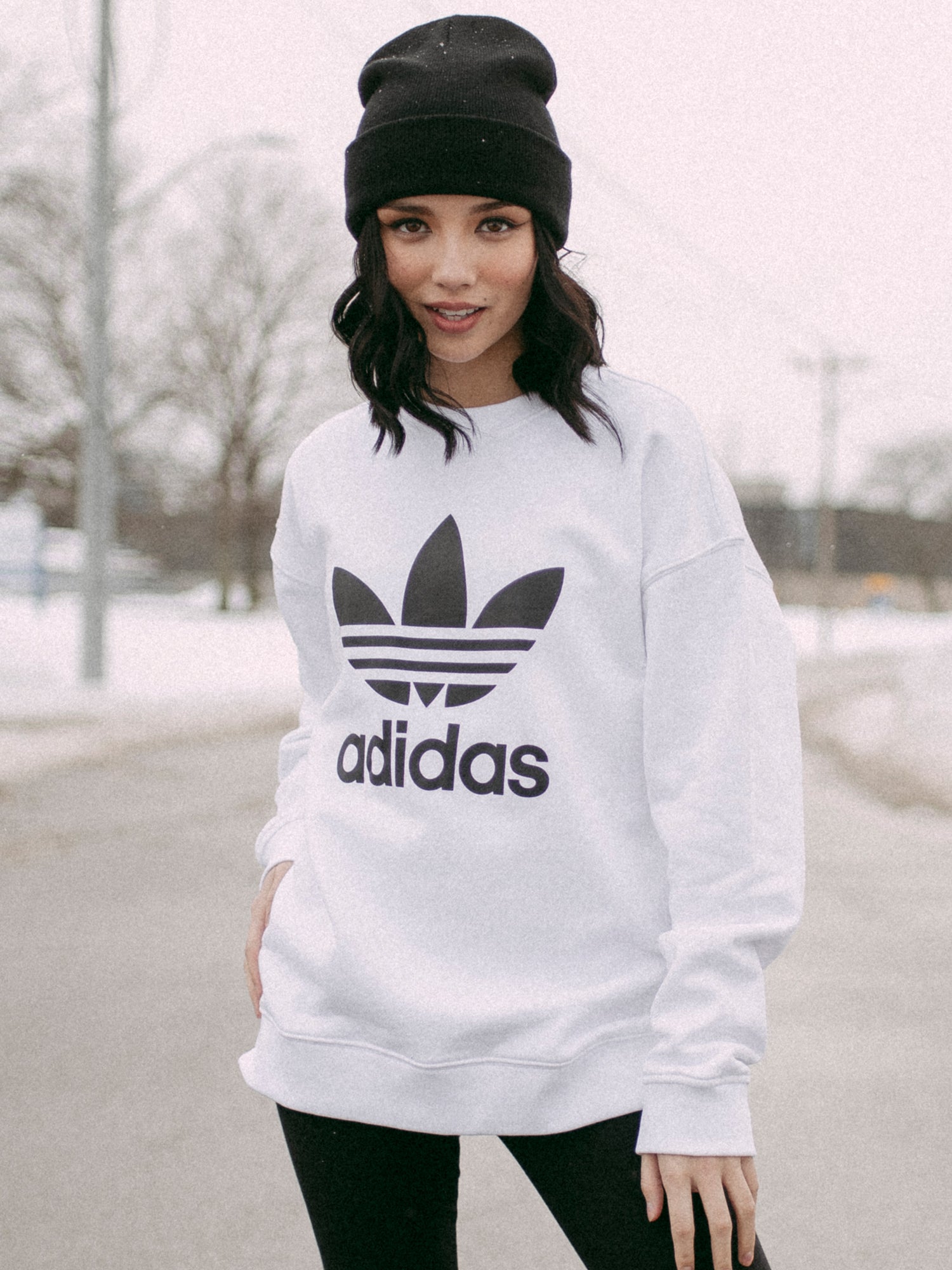 Adidas Trefoil Crew Sweater - Men's Casual Pullover for Fall & Winter | Clearance Sale | Perfect for Outdoor Activities & Streetwear Fashion