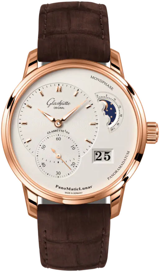 Glashutte Original PanoMatic Lunar 18K Red Gold Men's Luxury Watch - Perfect for Business Meetings & Formal Occasions