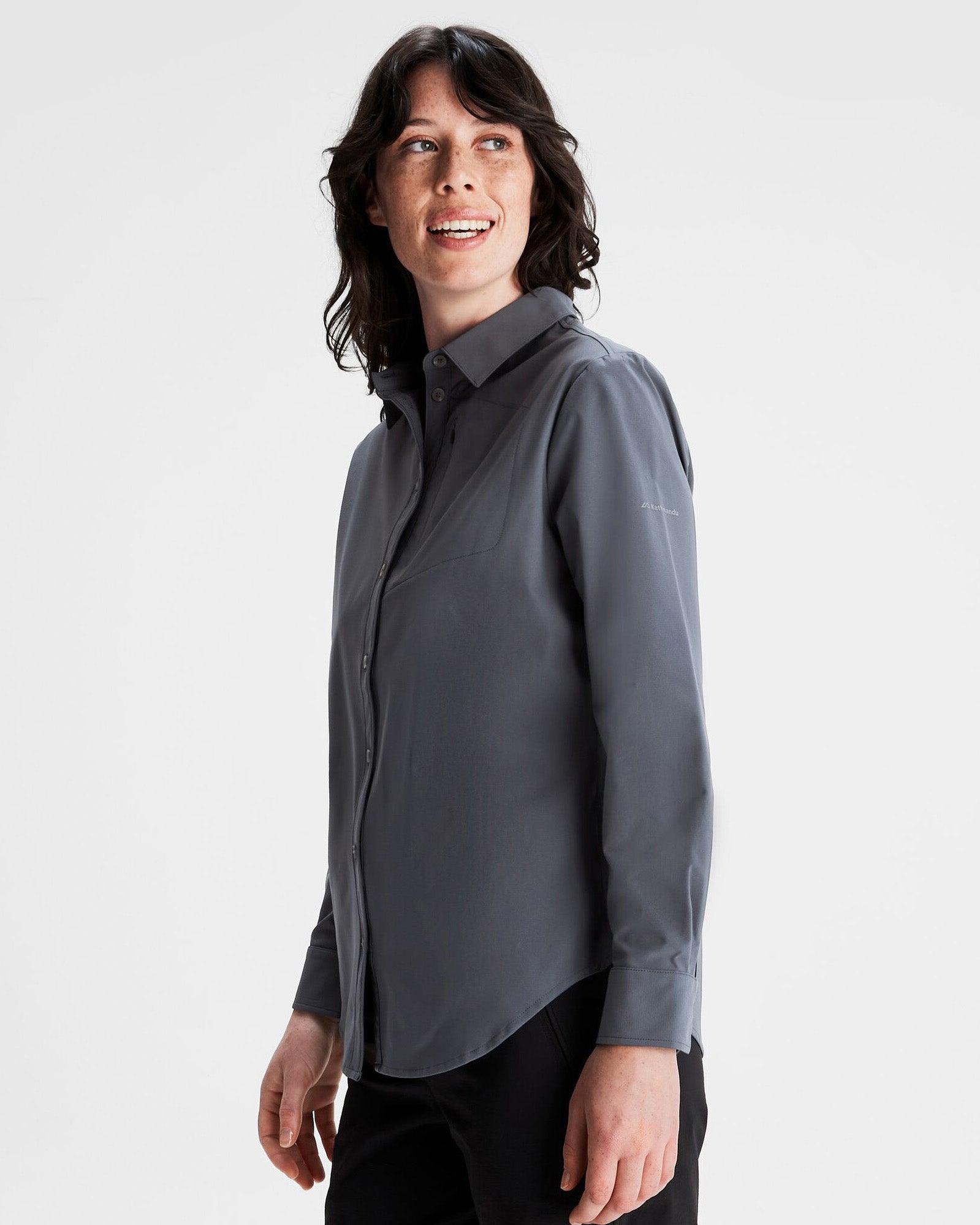 Women's Sun Protection Long Sleeve Shirt - UPF 50+ UV Blocking, Breathable & Lightweight, Mid Navy Blue - Perfect for Hiking, Beach & Outdoor Activities