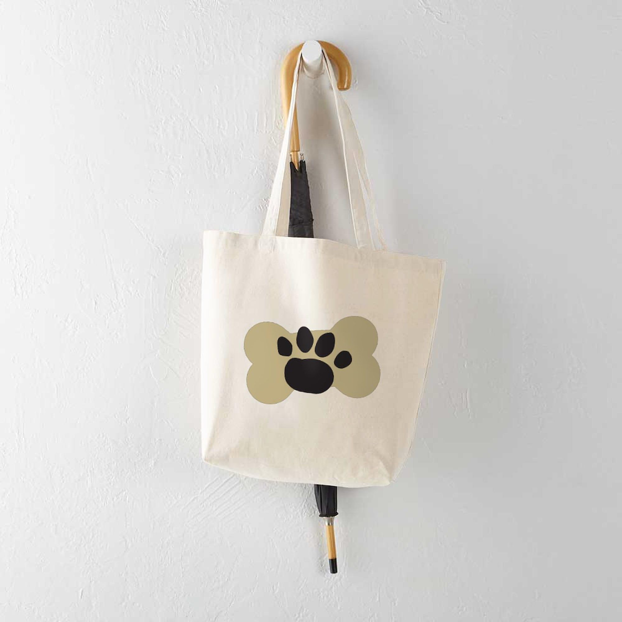 Dog Lover Paw Print Canvas Tote Bag - Eco-Friendly Reusable Shopping Bag for Groceries, Beach & Work | Cute Pet Lover Gift Idea