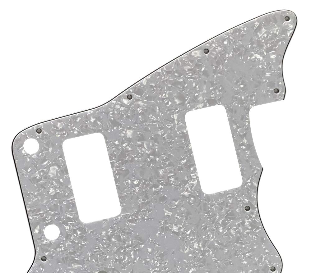 Fender US Jazzmaster Electric Guitar Pickguard - TV Jones No Rhythm Control Style, 4 Ply White Pearl | Perfect for Upgrades & Custom Builds, Stage & Studio Use