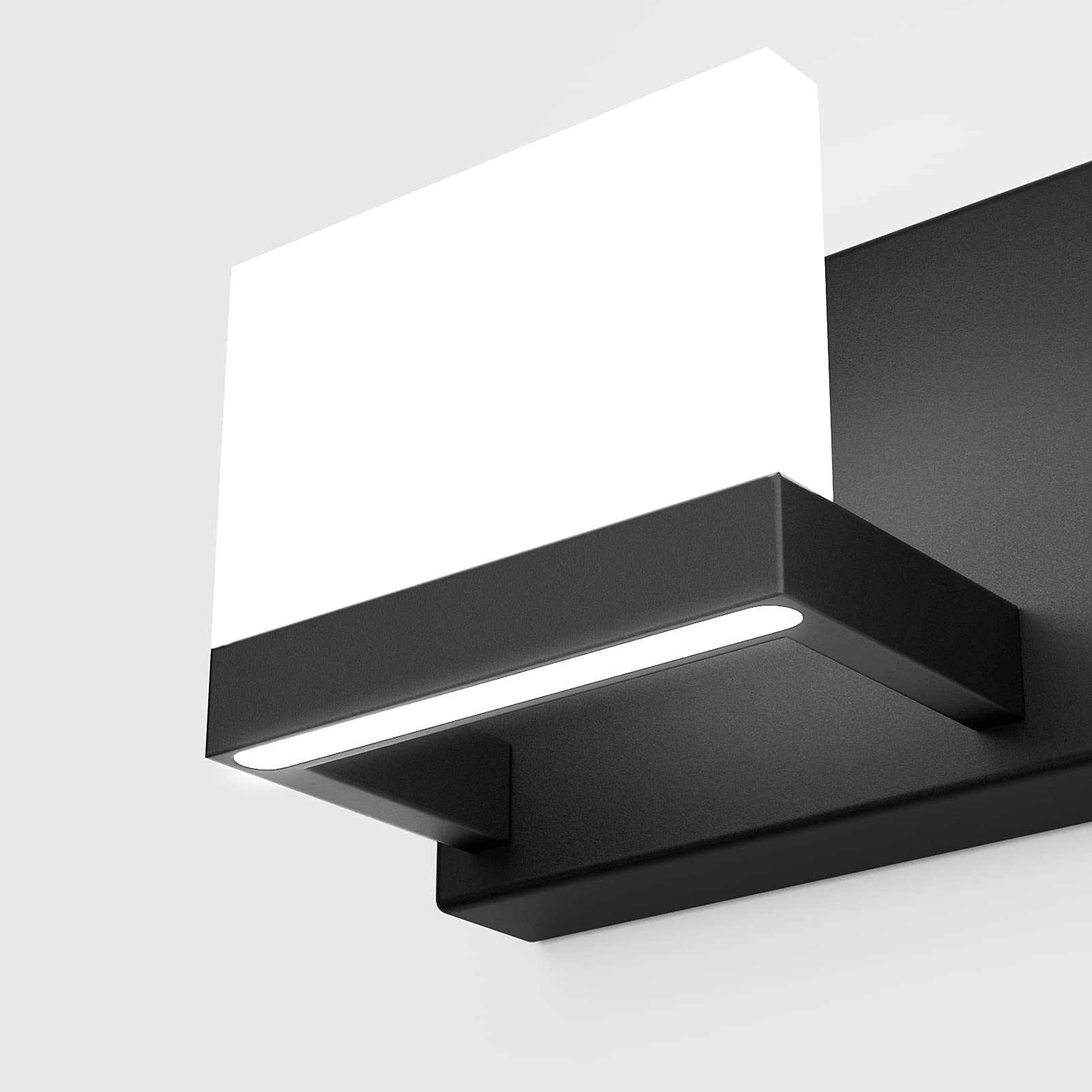 Tipace Modern 4-Light LED Vanity Mirror Light Fixture - Chrome/Black Bathroom Wall Sconce with Up & Down Lighting (6000K Cool White) - Perfect for Bathroom Makeup Vanity, Dressing Room & Mirror Illumination