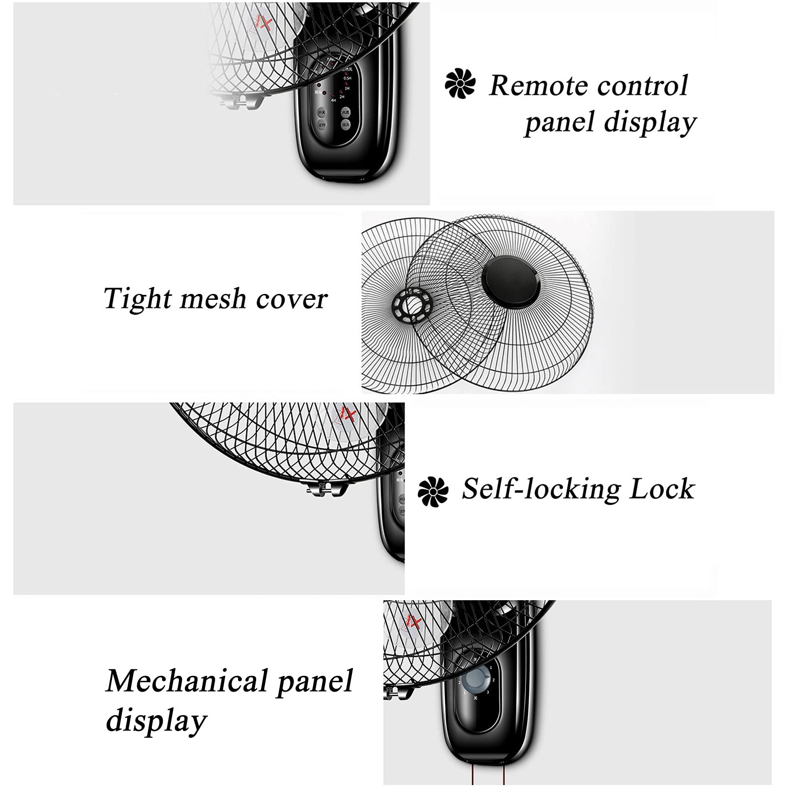 17 Inch Wall Mount Fan with 3 Speed Settings & 5 Blades - Quiet Oscillating Cooling Fan for Home, Office, and Commercial Use (Style 1) - Perfect for Bedrooms, Kitchens, Warehouses, and Workspaces