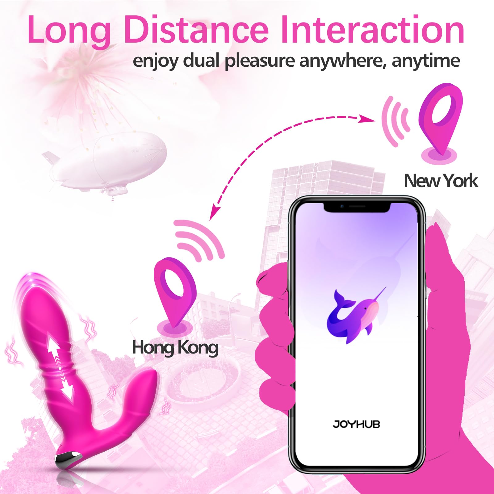 Premium Wearable Thrusting Dildo for Women - App & Remote Controlled Vibrator with 9 Powerful Modes, Dual Stimulation & Clitoral Vibrations - Best Adult Sex Toy for Couples Play, Public Adventure & Solo Pleasure