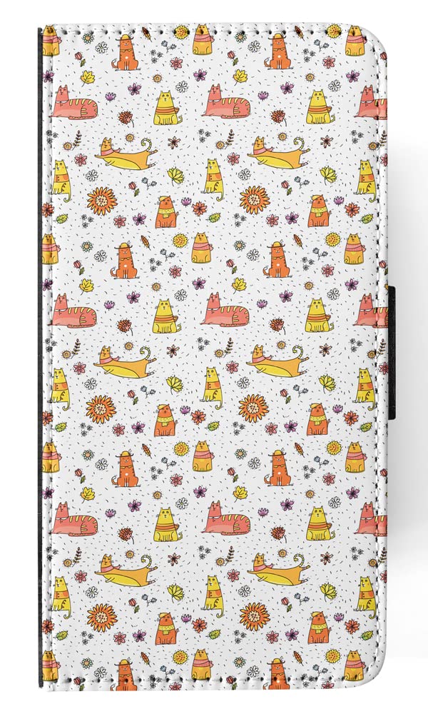 Cute Autumn Cat Pattern Flip Wallet Phone Case for Apple iPhone X & Xs - Stylish Protective Cover for Everyday Use, Shopping & Travel