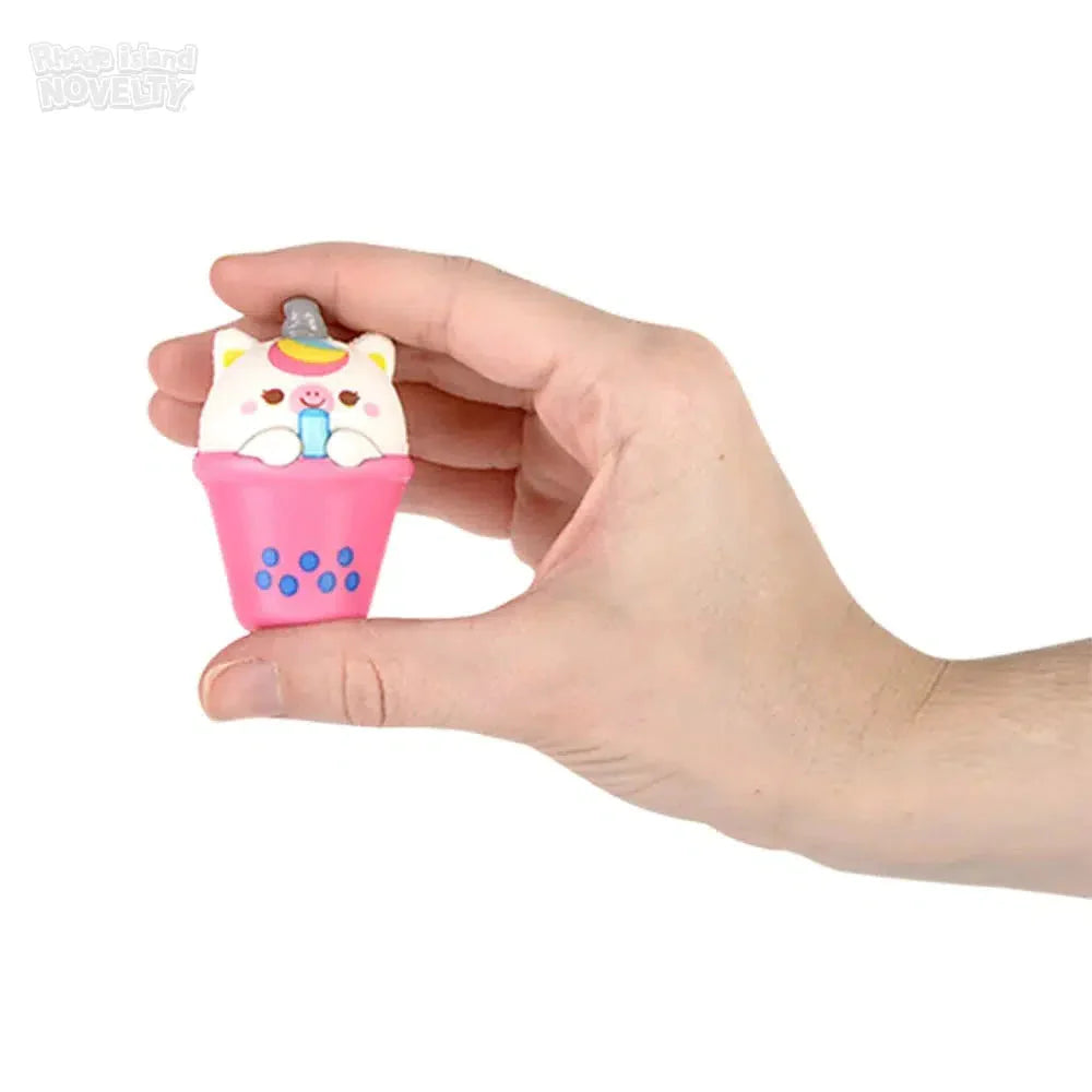 2 Pack Mini Squishy Animal Bubble Tea Toys - Cute Stress Relief Fidget Sensory Toys for Kids & Adults - Perfect for Party Favors, Gifts, and Relaxation