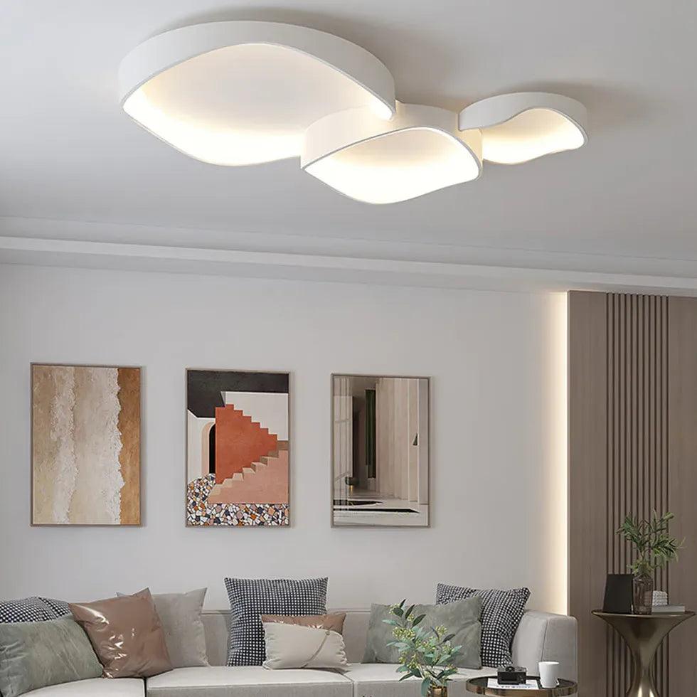 Modern White LED Ceiling Light with Circular Design - Energy Efficient Lighting for Bedroom, Living Room & Kitchen
