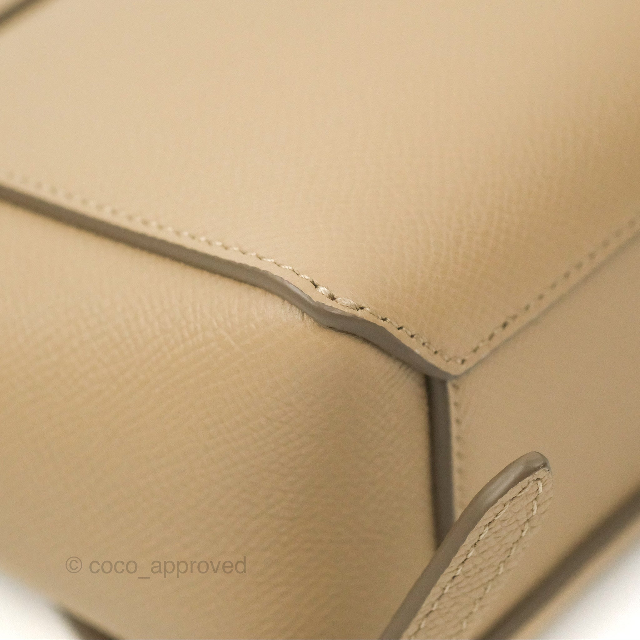 Celine Pico Belt Bag in Light Taupe - Genuine Grained Calfskin Leather with Gold Hardware | Luxury Crossbody Bag for Women, Perfect for Everyday Use & Special Occasions