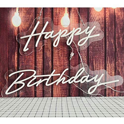 Custom Neon Sign - Personalized LED Neon Light for Bedroom, Wedding, Birthday Party Decor | Home Bar & Shop Wall Art | Halloween & Christmas Decorations | Perfect for Gifts & Special Events (Happy Birthday Design)