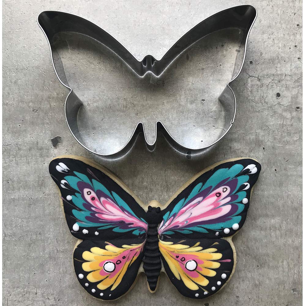 LILIAO Spring Butterfly Cookie Cutter Set - 4.5 x 3 Inch Stainless Steel Baking Tools for Cookies, Pastries, Fondant - Perfect for Easter, Birthday Parties & DIY Decorations