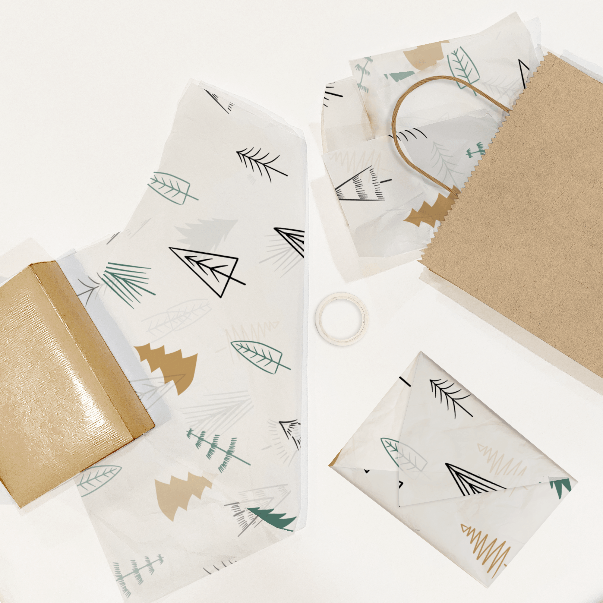 Premium Fir Trees Tissue Paper - Soft, Eco-Friendly, and Absorbent for Holiday Decorations, Gift Wrapping & Party Supplies