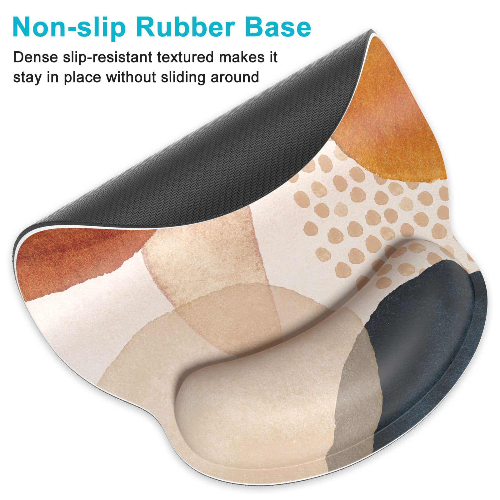 Ergonomic Mouse Pad with Memory Foam Wrist Rest - Comfortable Wireless Mouse Mat for Office & Gaming - Pain Relief Computer Mousepad for Laptop & Desk Work - Abstract Marble Design - Perfect for Long Hours of Typing and Gaming Sessions