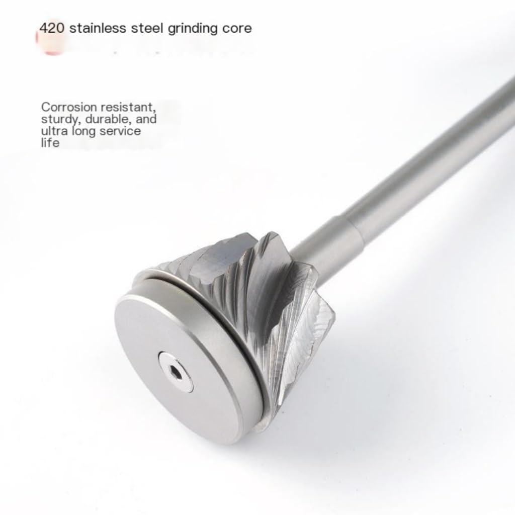 Premium Hand Crank Coffee Grinder with External Adjustable Valve - 420 Stainless Steel Burr for Fresh Ground Coffee Beans - Perfect for Camping, Travel & Home Brewing