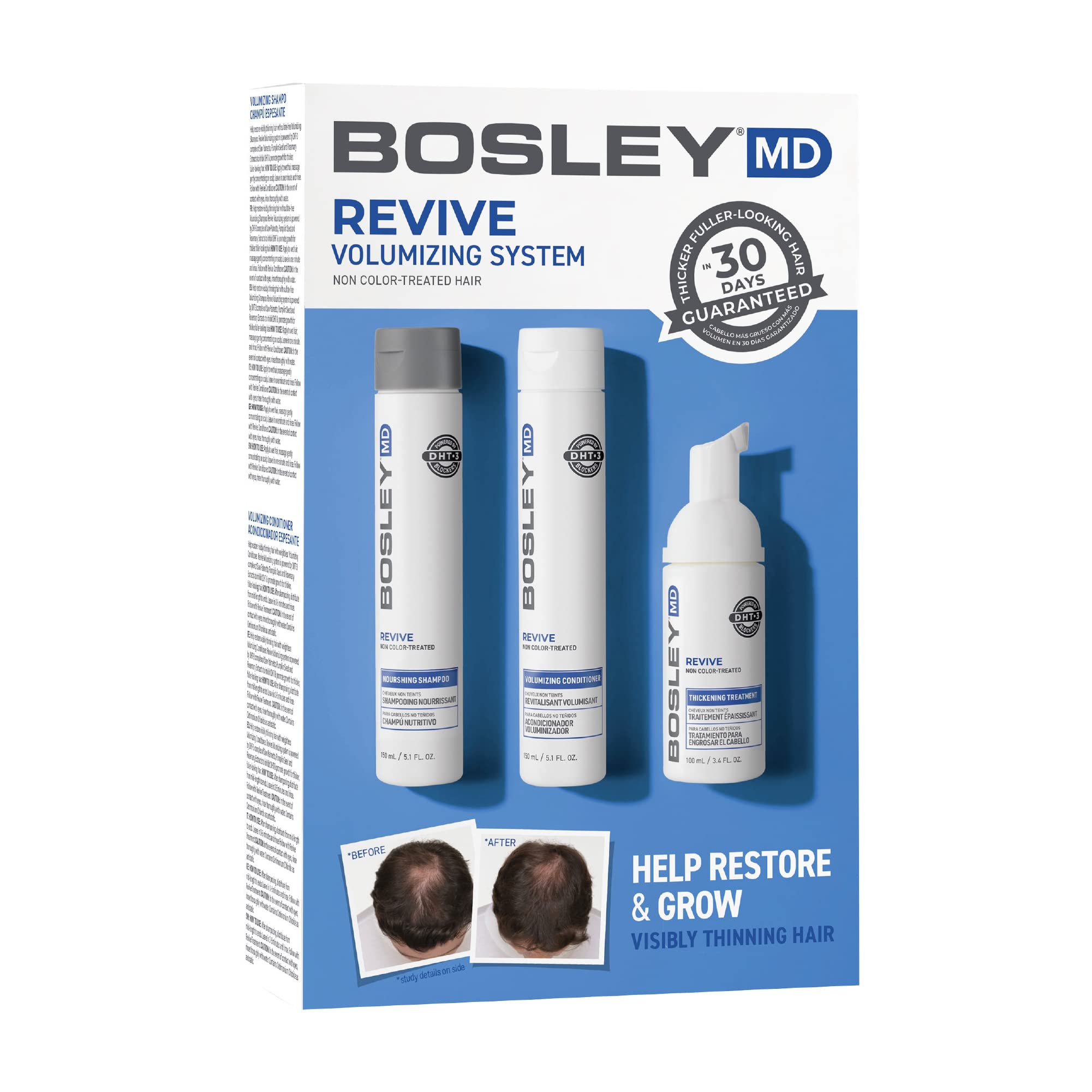 BosleyMD BosRevive Nourishing Shampoo & Conditioner Kit for Thinning Hair - Rosemary Infused Formula for Hair Growth & Volume - Ideal for Daily Use at Home or Salon