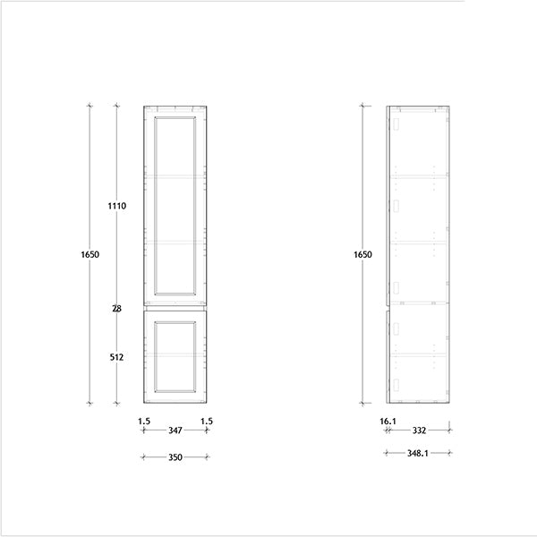 ADP London Tallboy Wall Hung Bathroom Vanity - Modern Floating Cabinet with Sink for Small Spaces | Perfect for Bathroom, Powder Room & Apartment Storage