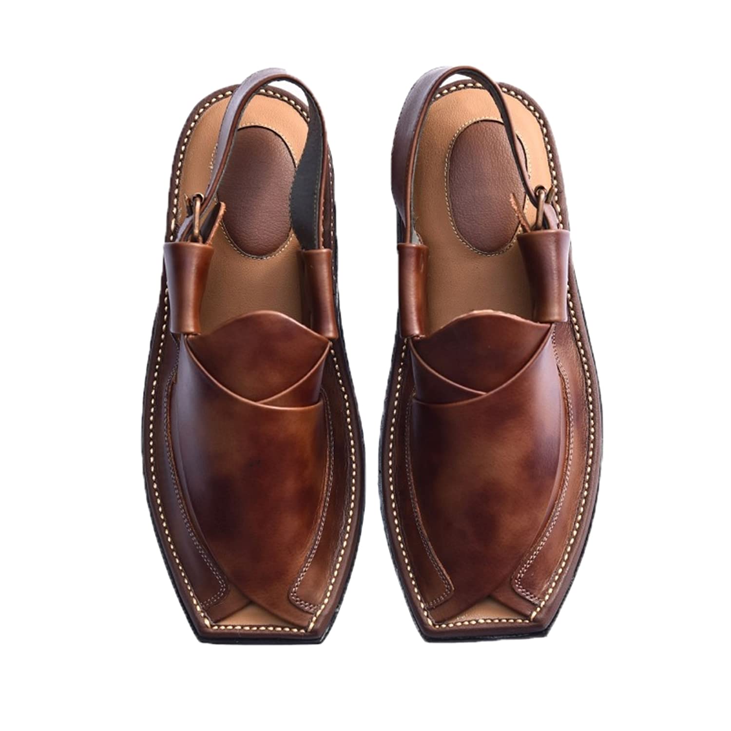 Handmade Men's Leather Sandals - Double Sole Cowhide Outdoor Chappals & Boots for Walking, Hiking & Casual Wear | Durable & Comfortable Footwear for Summer Adventures