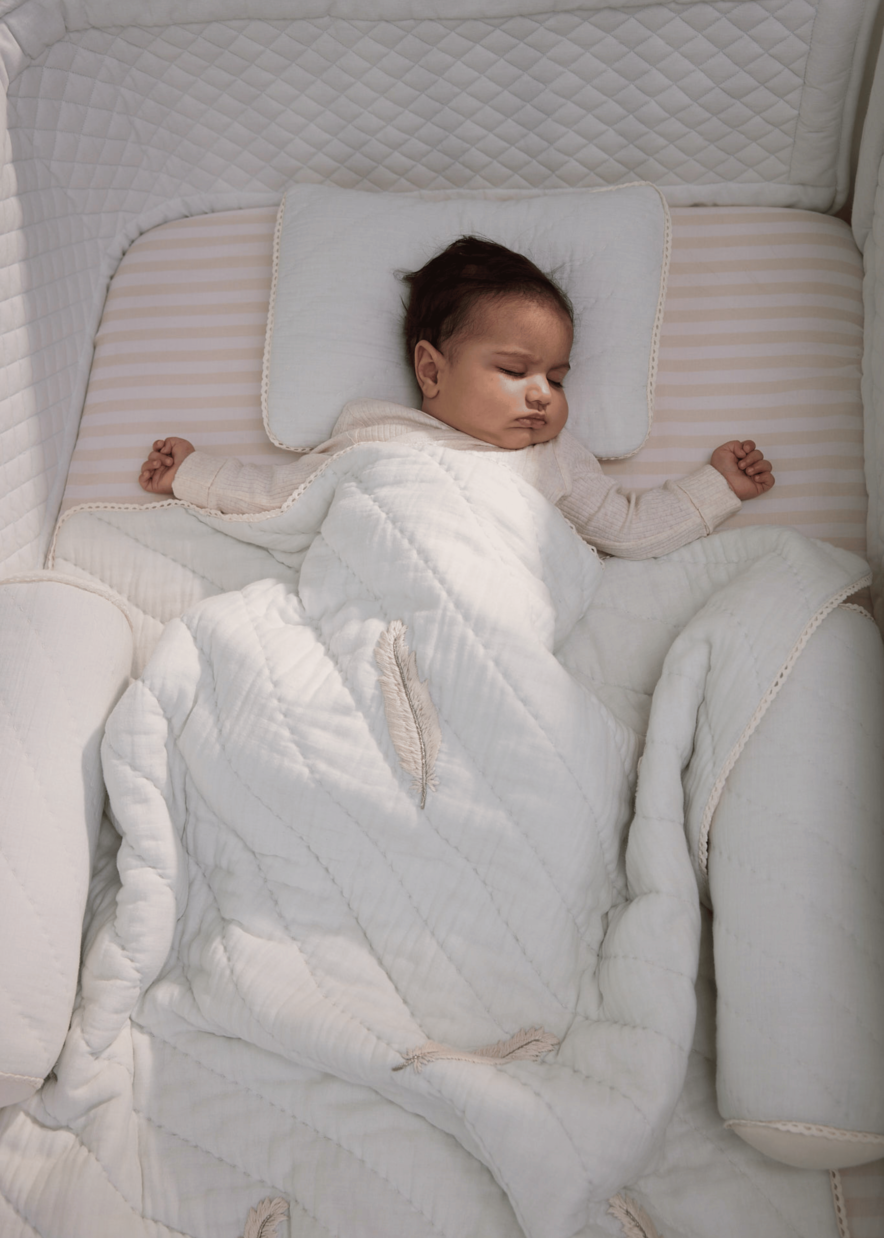 Plume Complete Cot Bedding Set with Soft Bumper - Premium Baby Crib Bedding for Nursery & Toddler Safety | Perfect for Newborns, Infants & Daycare Use