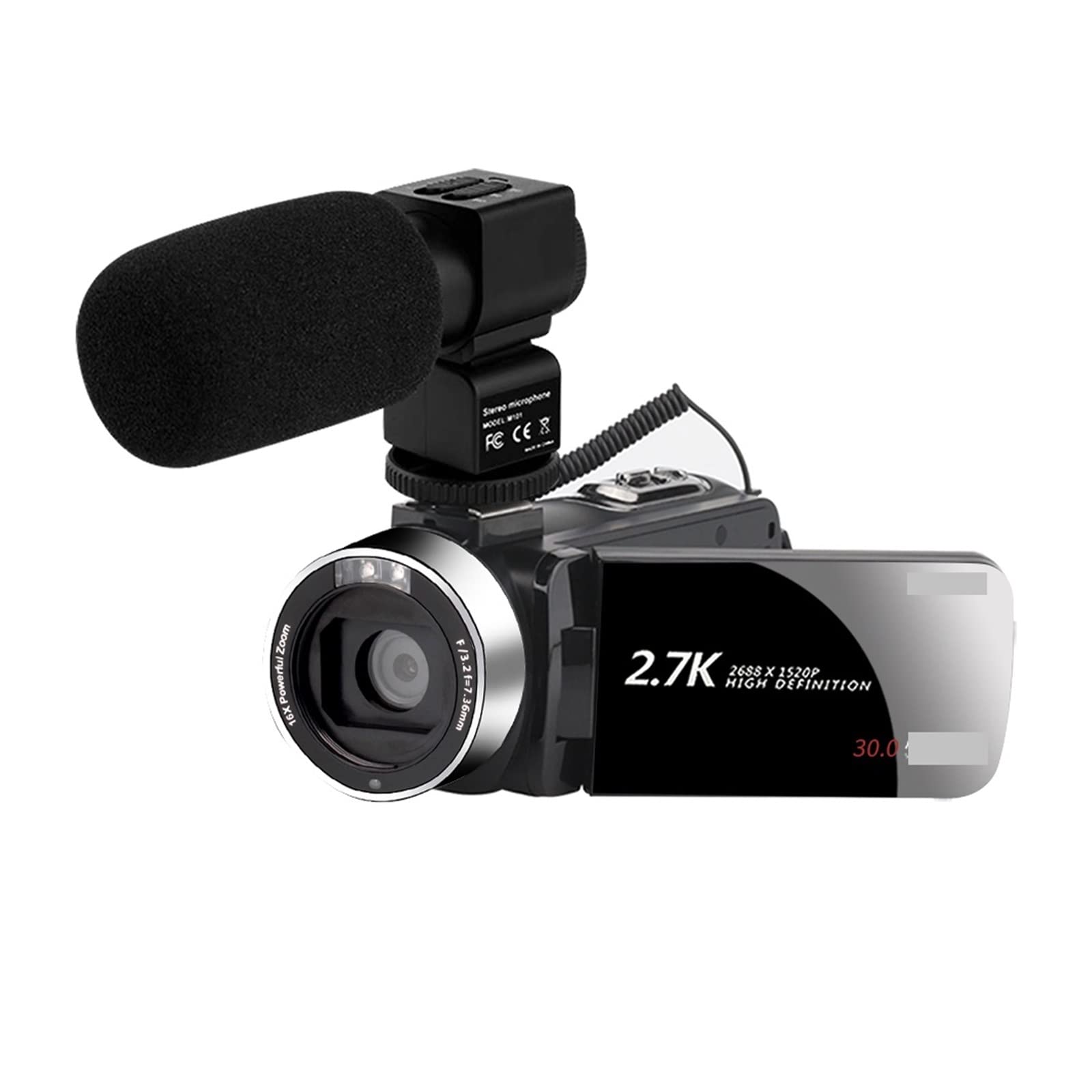 AUBEST 2.7K HD Digital Video Camera Camcorder with 16X Zoom, Rotating Touch Screen & Selfie Mode - Perfect for Vlogging, YouTube, Travel, Family Events and Outdoor Photography (No SD Card Included, Blue)