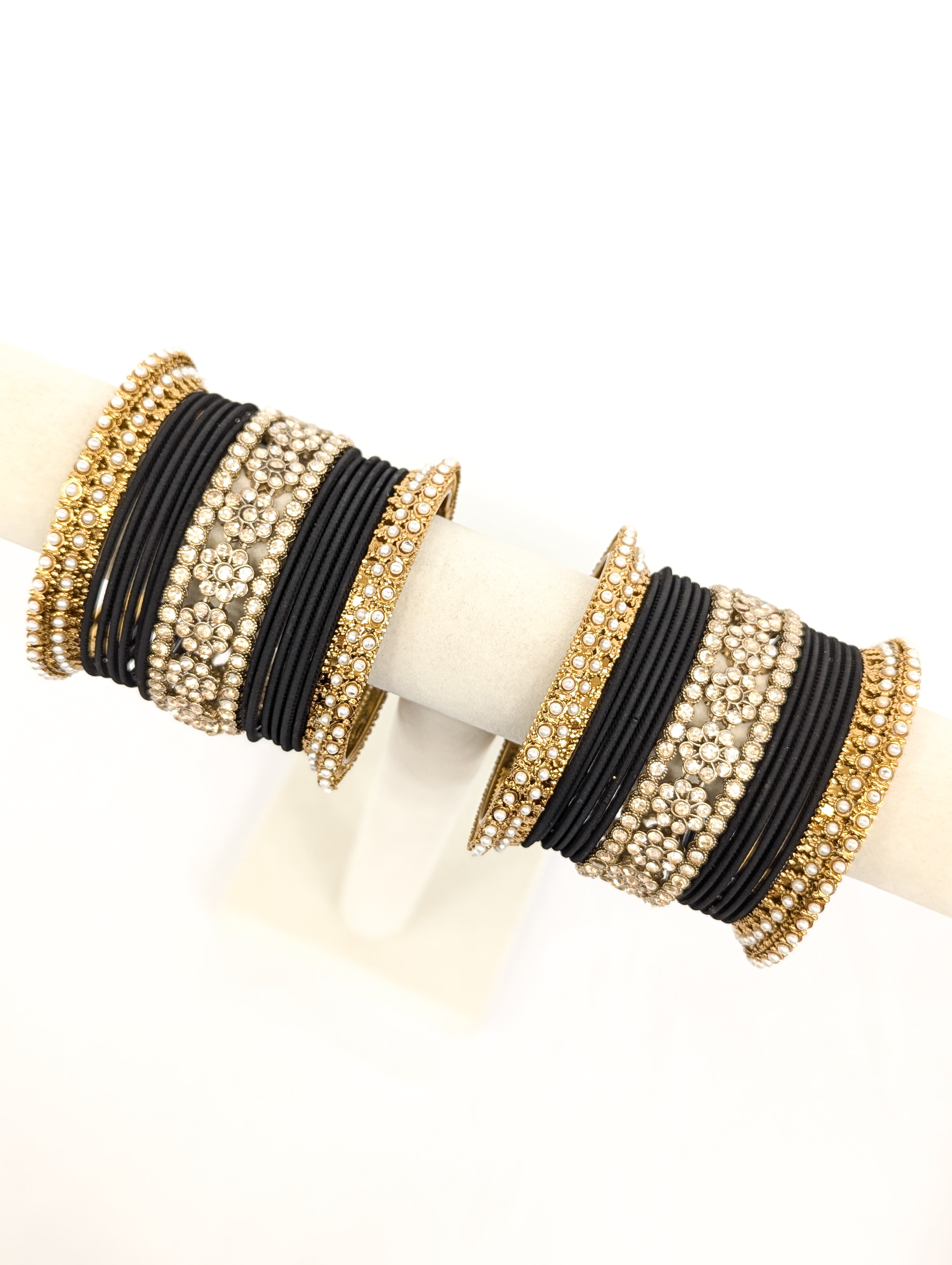 Ahana Stones Bangles - 2 Hand Set of Stylish Beaded Bracelets for Women | Boho Chic Jewelry for Casual & Party Wear