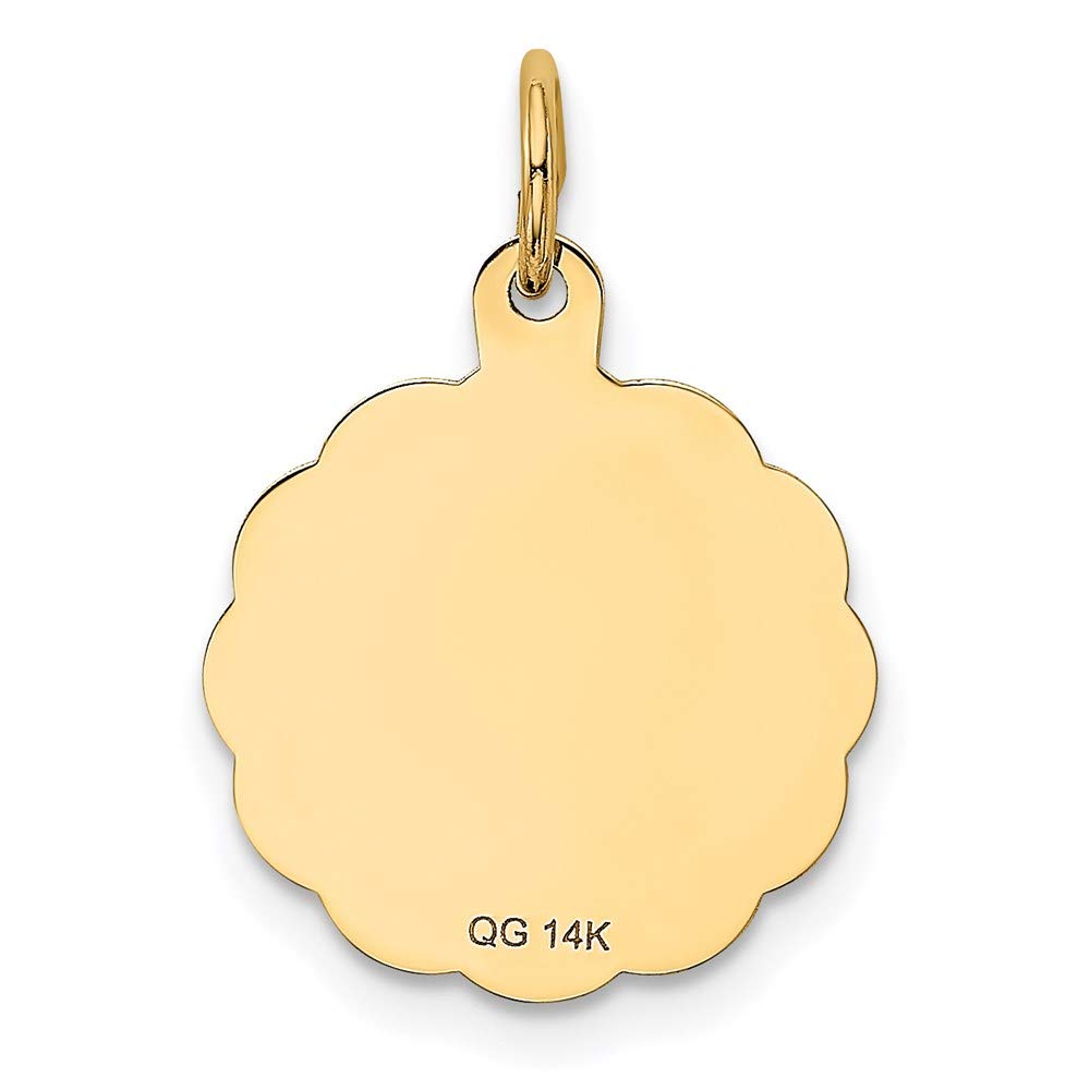 The Black Bow 14k Yellow Gold Love Birds Disc Charm or Pendant, 16mm - Perfect for Anniversary Gifts and Romantic Jewelry