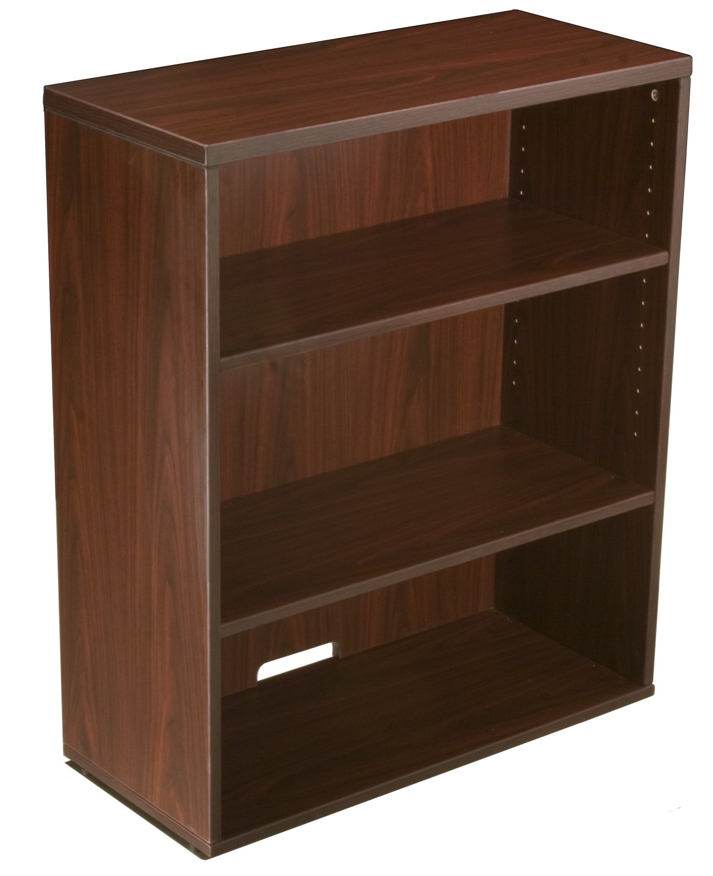 Boss Open Hutch Bookcase in Mahogany - Stylish Storage for Home Office, Living Room & Library | Solid Wood Bookshelf with Open Shelves