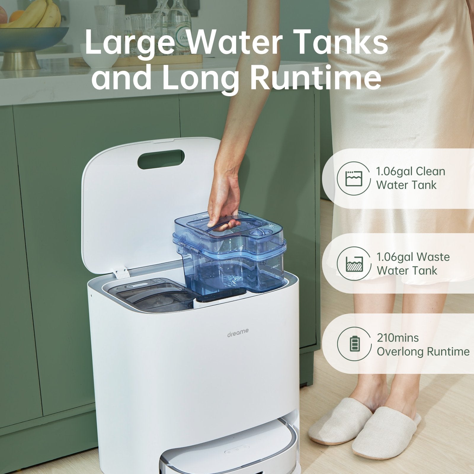 Dreame W10 Self-Cleaning Robot Vacuum and Mop Combo - Smart WiFi Connected for Hands-Free Cleaning | Perfect for Hardwood Floors, Carpets & Pet Hair | Home & Office Use