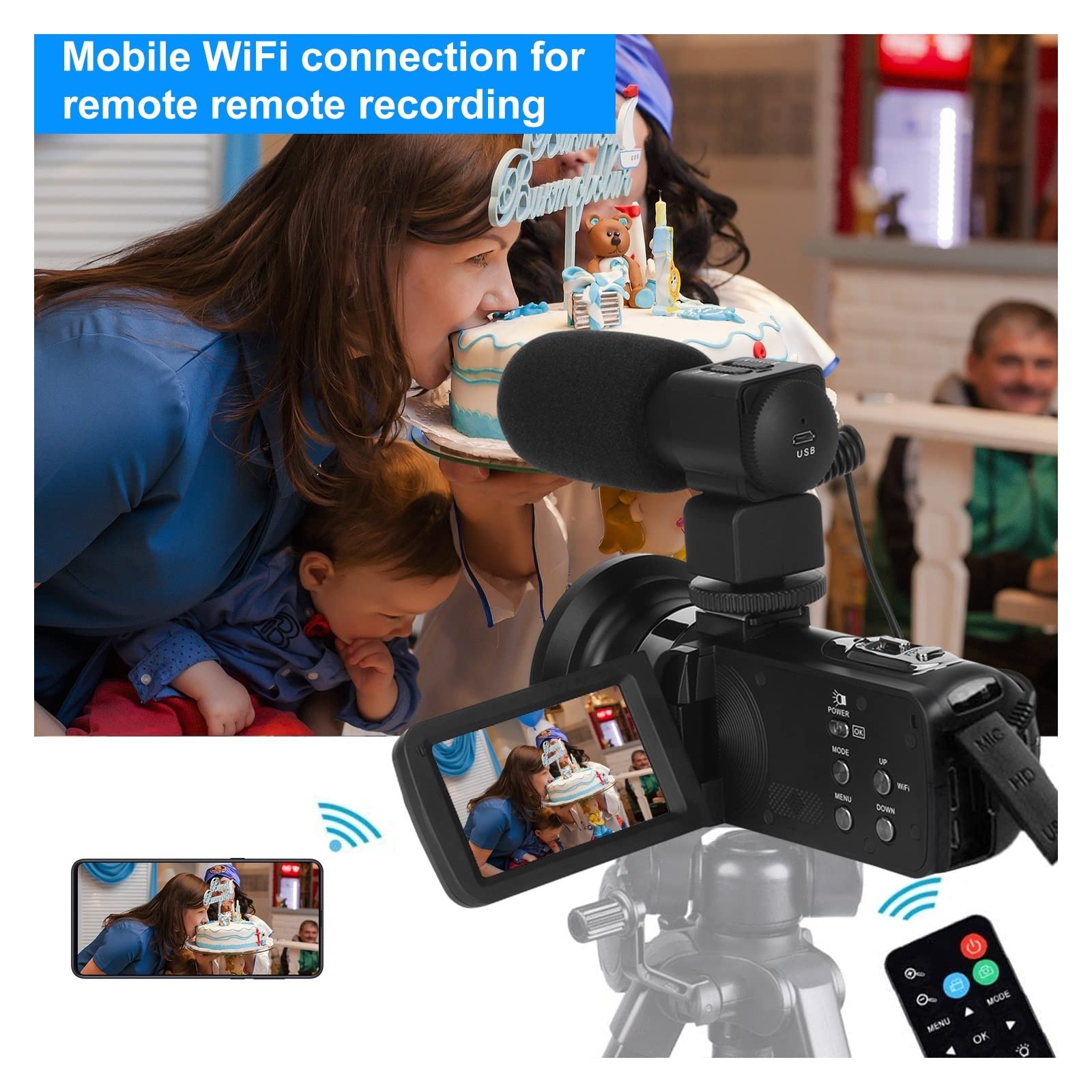 BODORME 4K 48MP Vlogging Camera with Touch Screen & Fill Light for YouTube Recording (32GB SD Card Included)